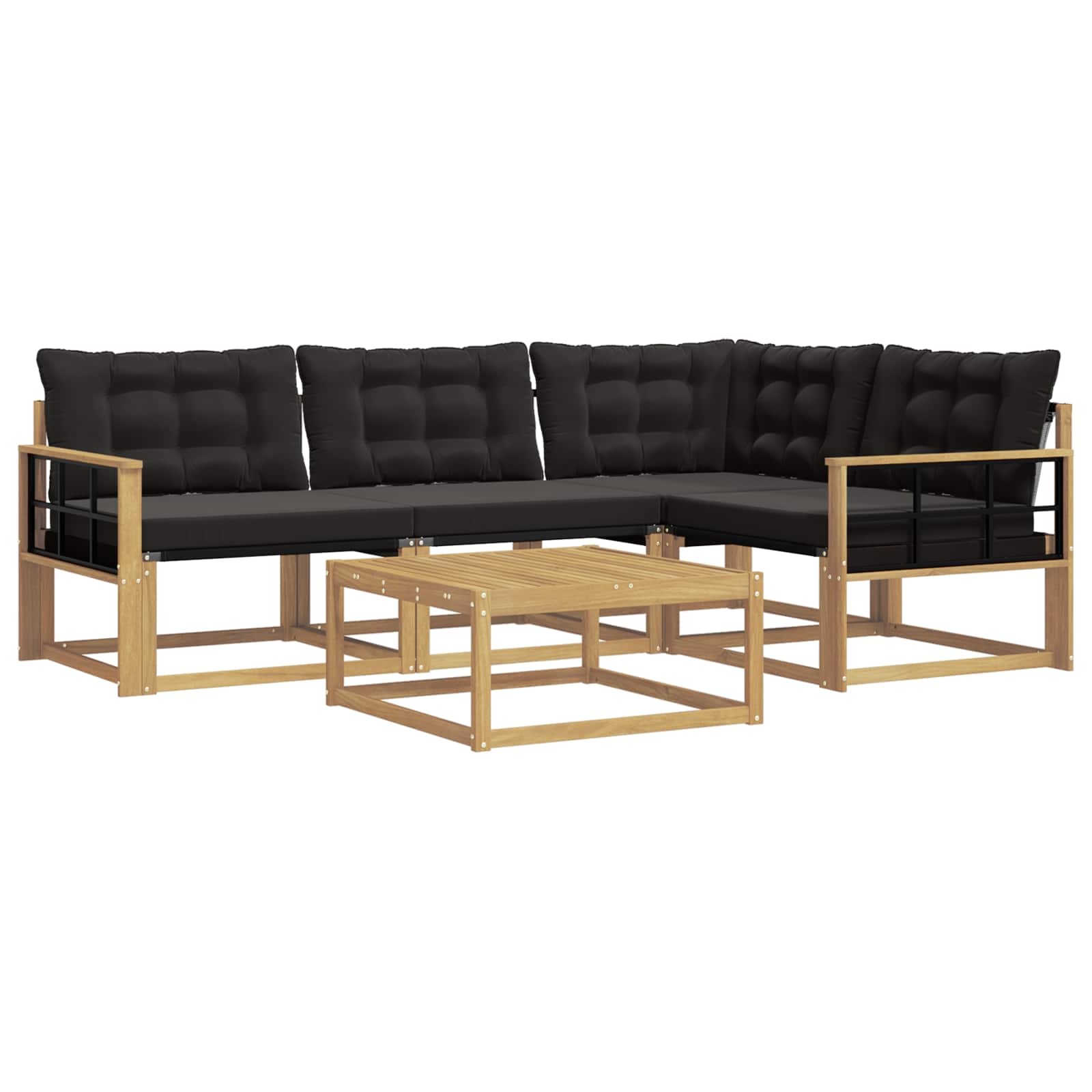 Set vanjskih sofa 5 pcs Bijela i crna 79 x 79 x 37 cm