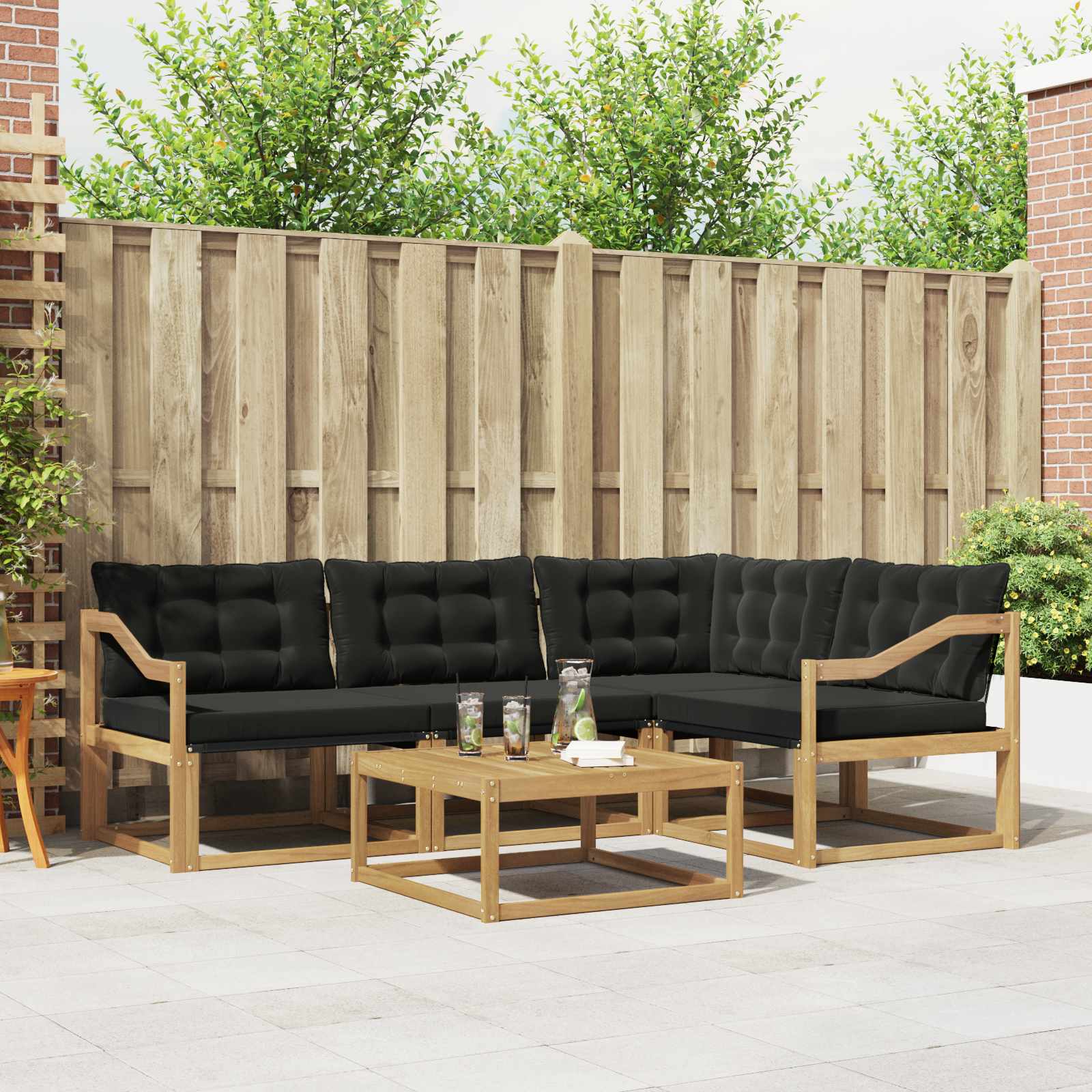 Set vanjskih sofa 5 pcs Bijela i crna 79 x 79 x 37 cm