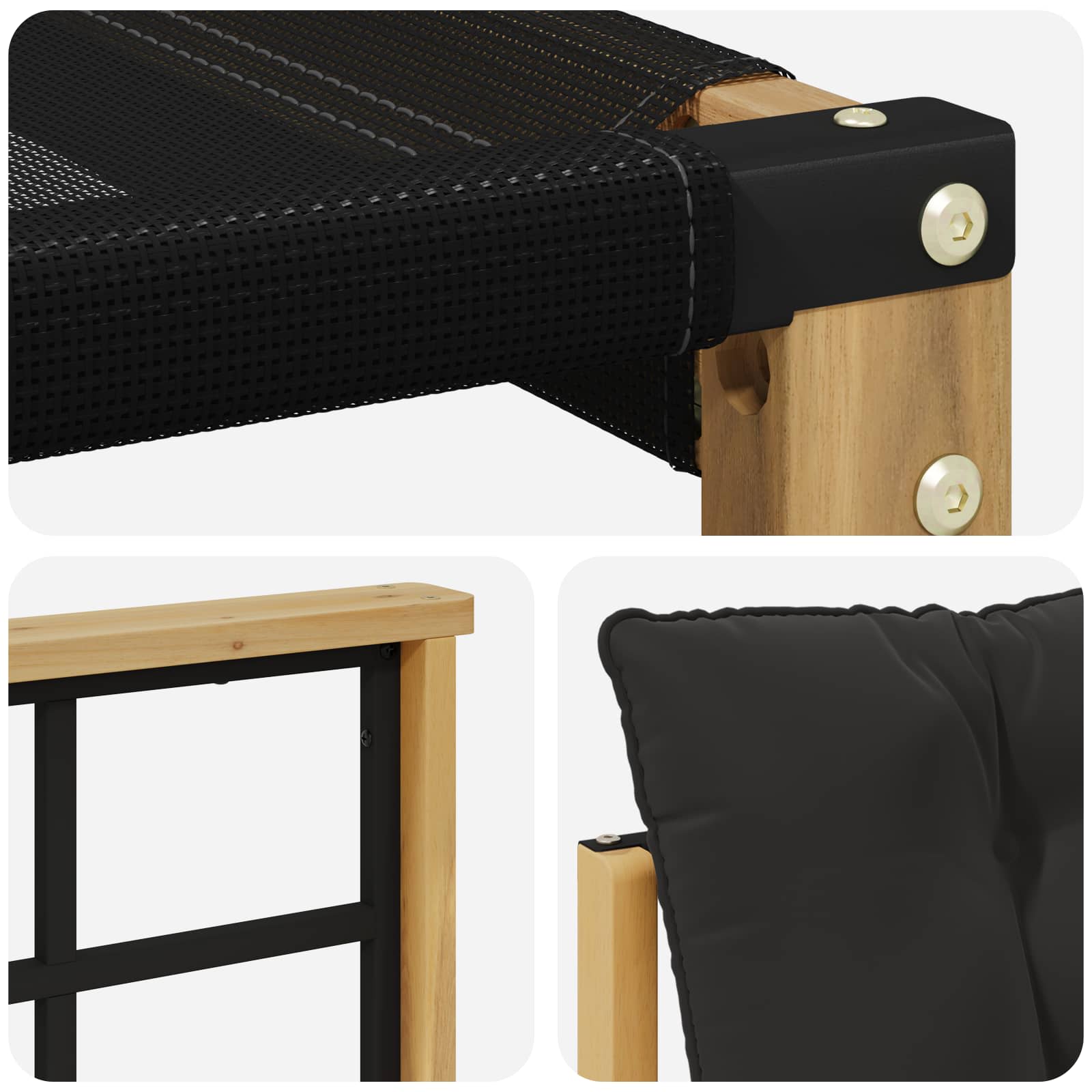 Set vanjskih sofa s jastukom 5 pcs Bijela i crna