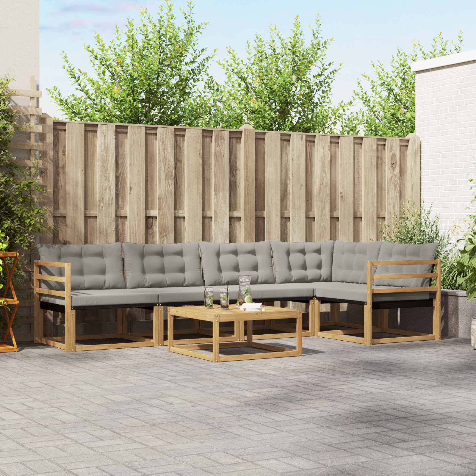 Set vanjskih sofa 6 pcs Bijela i svjetlosiva 79 x 79 x 37 cm