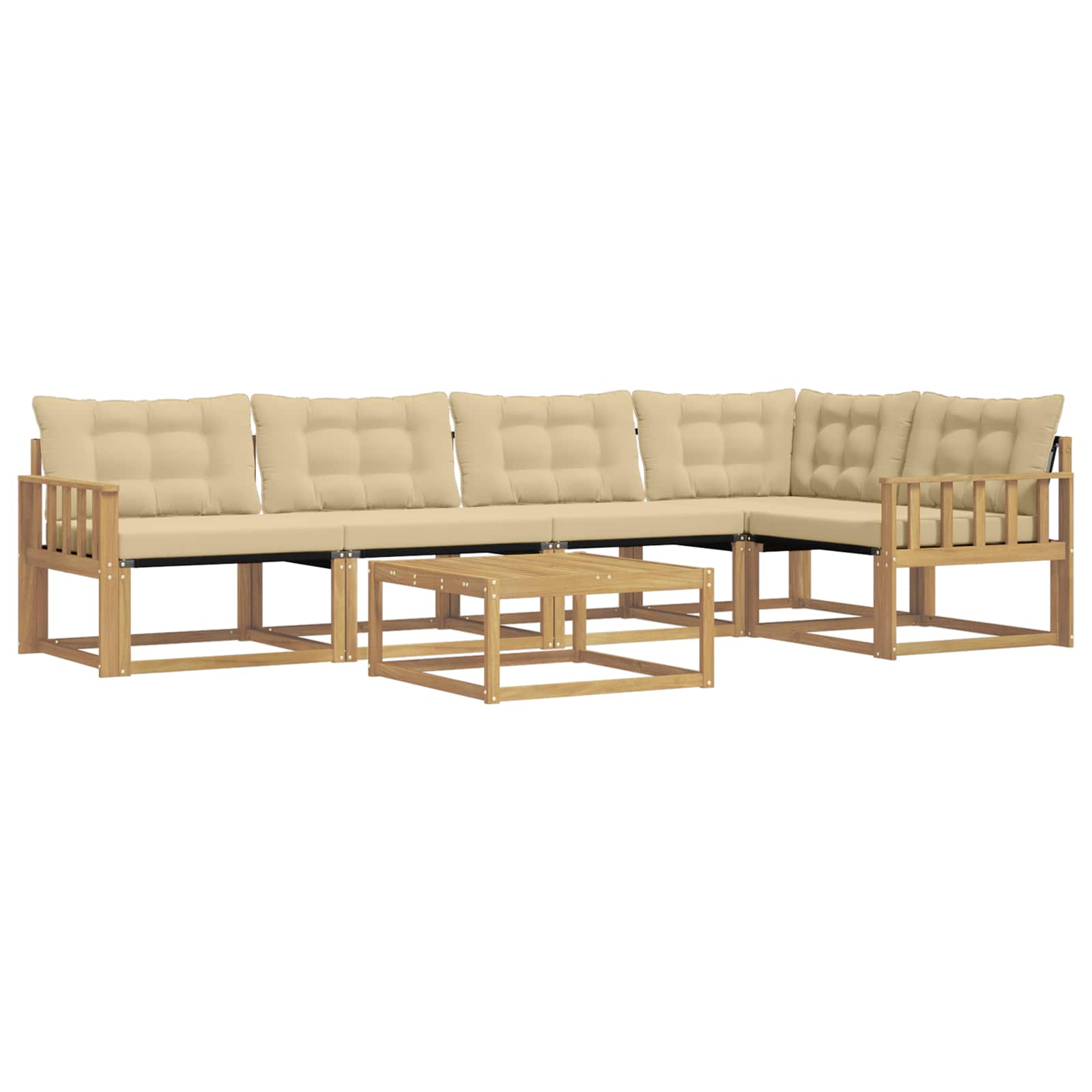 Set vanjskih sofa 6 pcs Bijela i bež 79 x 79 x 37 cm