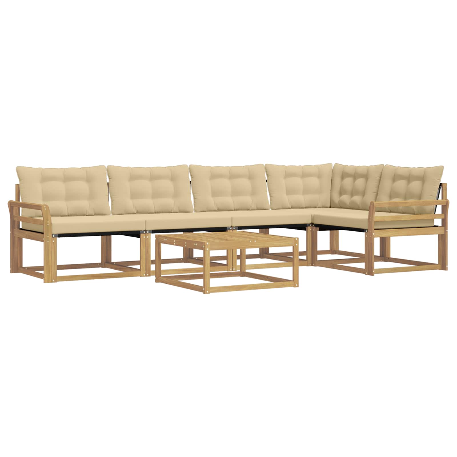Set vanjskih sofa 6 pcs Bijela i bež 79 x 79 x 37 cm
