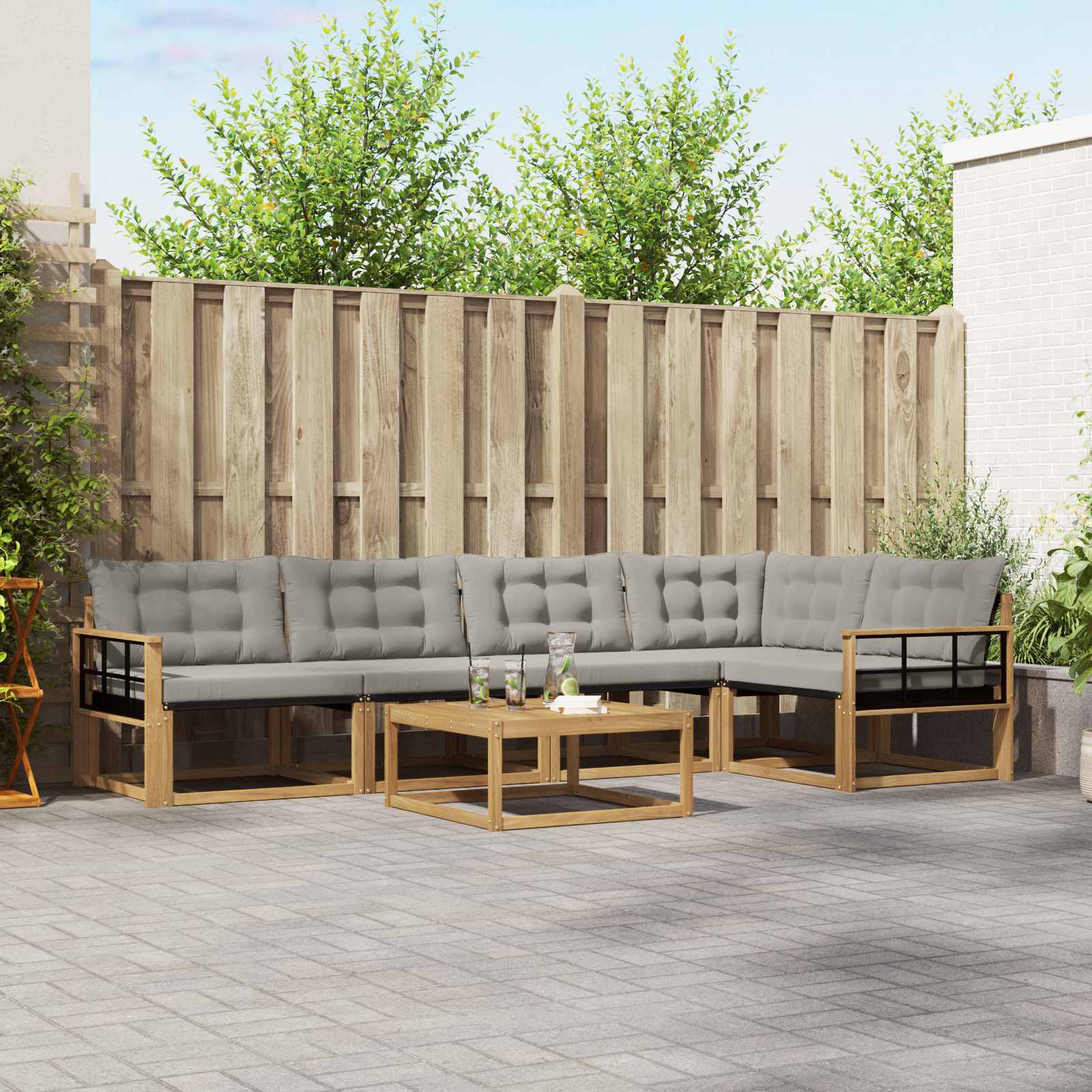 Set vanjskih sofa 6 pcs Bijela i svjetlosiva 79 x 79 x 37 cm