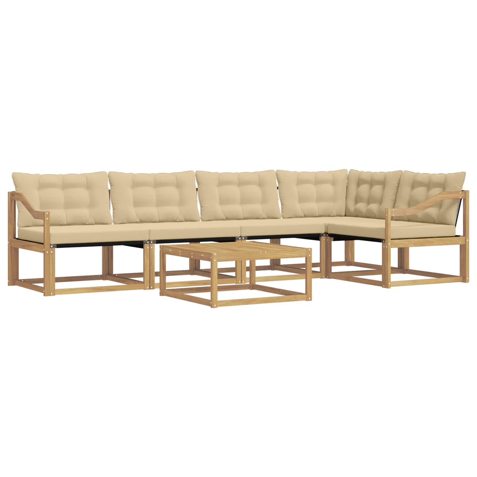 Set vanjskih sofa 6 pcs Bijela i bež 79 x 79 x 37 cm