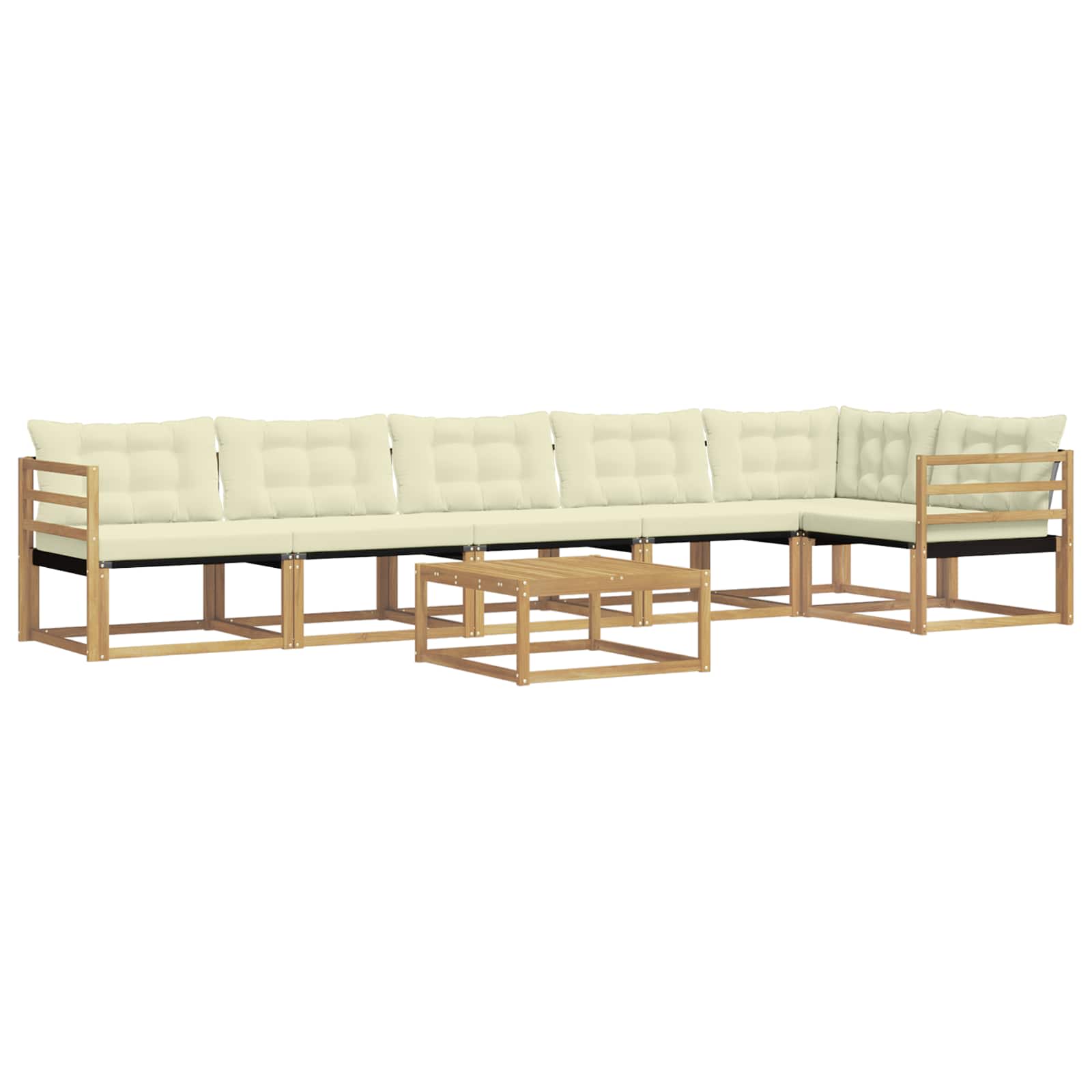 Set vanjskih sofa 7 pcs Bijela i krem 79 x 79 x 37 cm