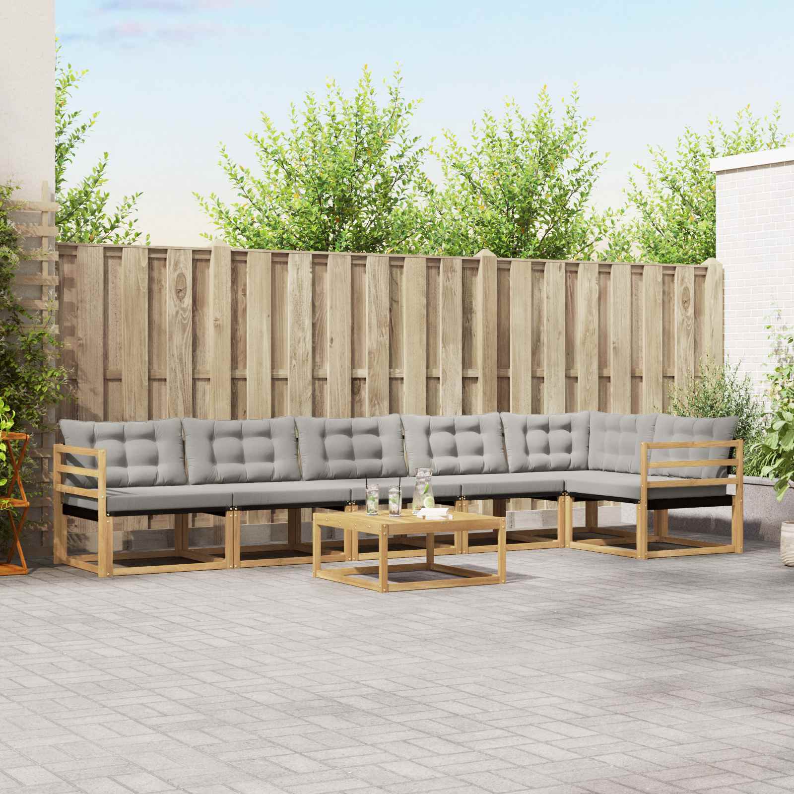 Set vanjskih sofa 7 pcs Bijela i svjetlosiva 79 x 79 x 37 cm