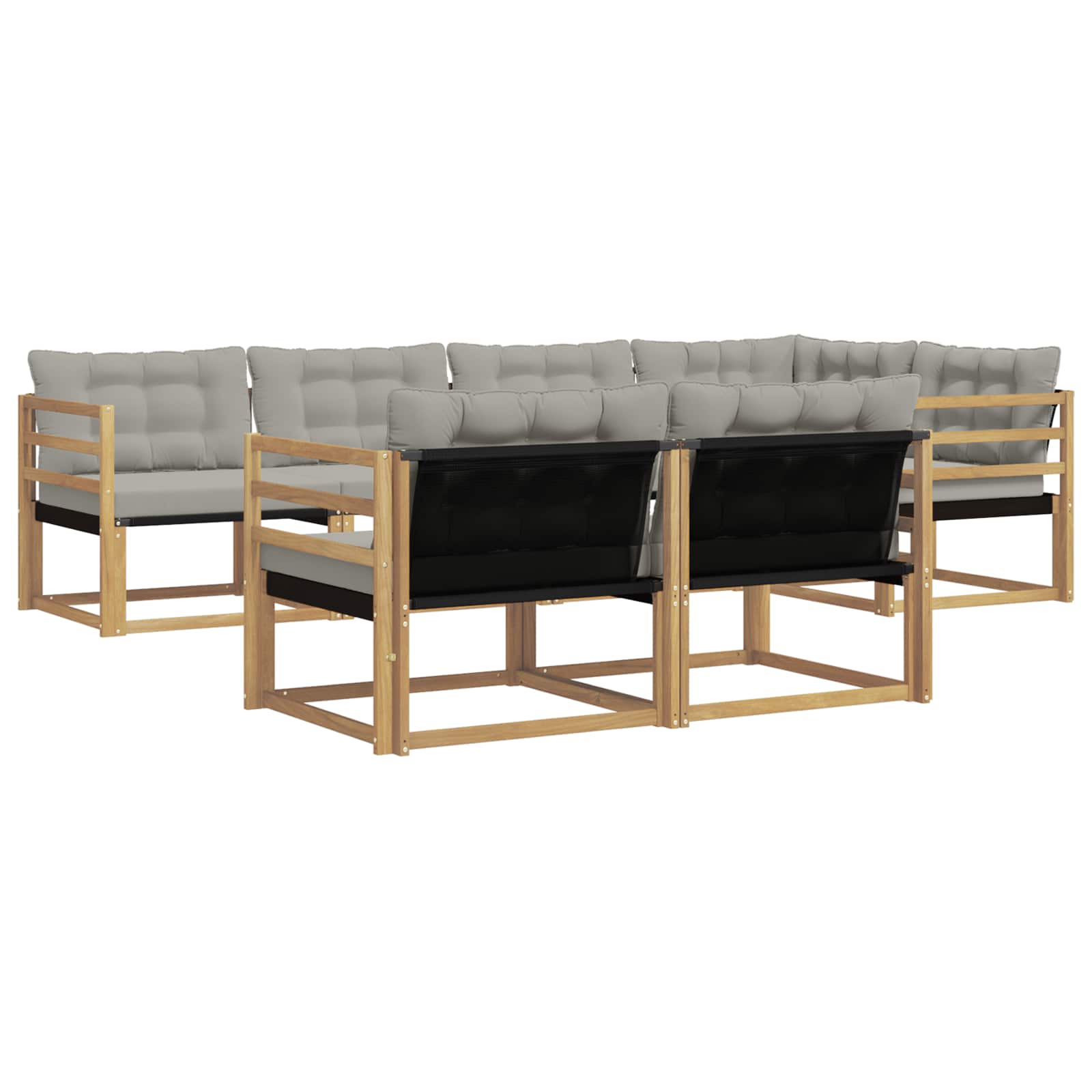 Set vanjskih sofa s jastukom 7 pcs Bijela i svjetlosiva