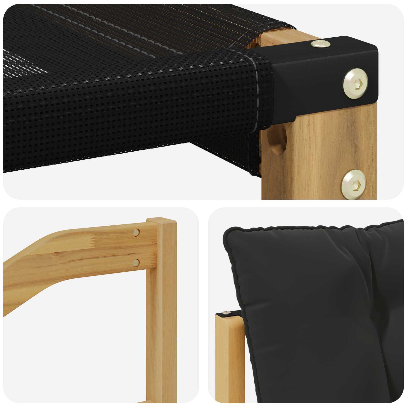 Set vanjskih sofa s jastukom 7 pcs Bijela i crna