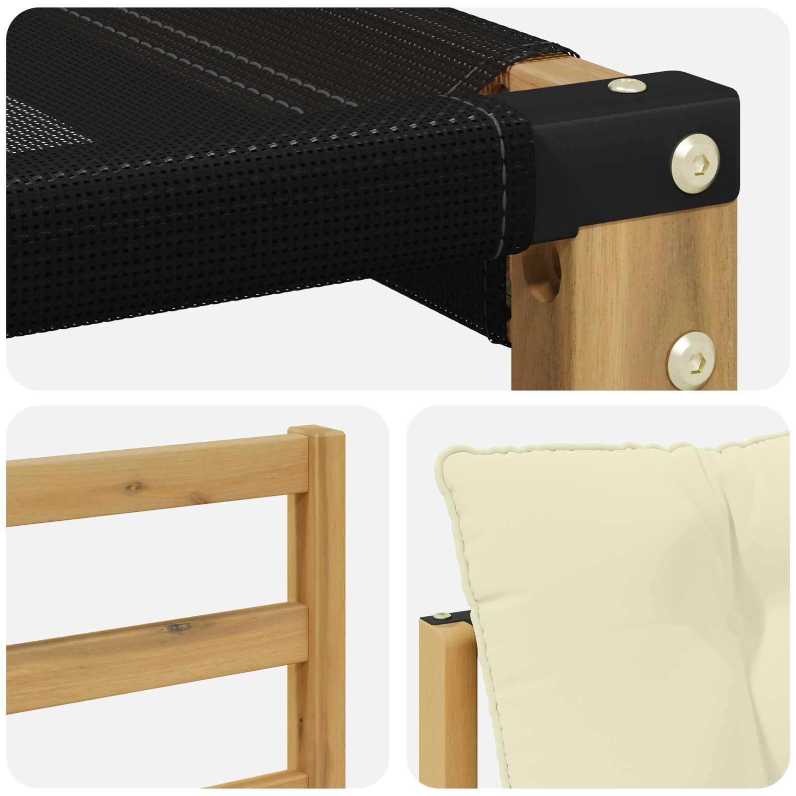 Set vanjskih sofa s jastukom 8 pcs Bijela i krem