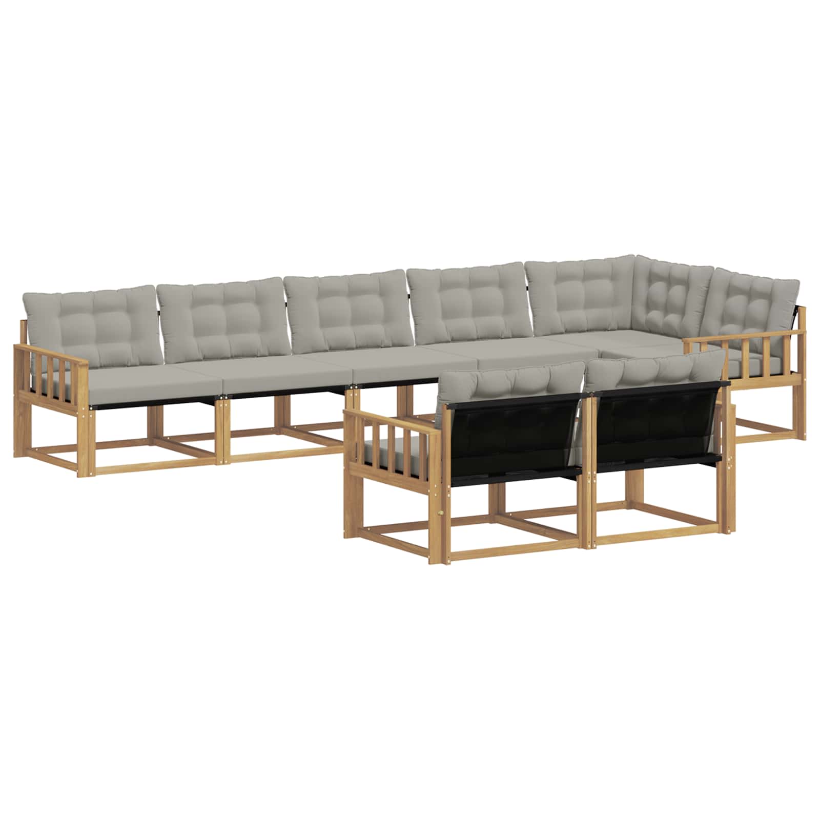 Set vanjskih sofa s jastukom 8 pcs Bijela i svjetlosiva