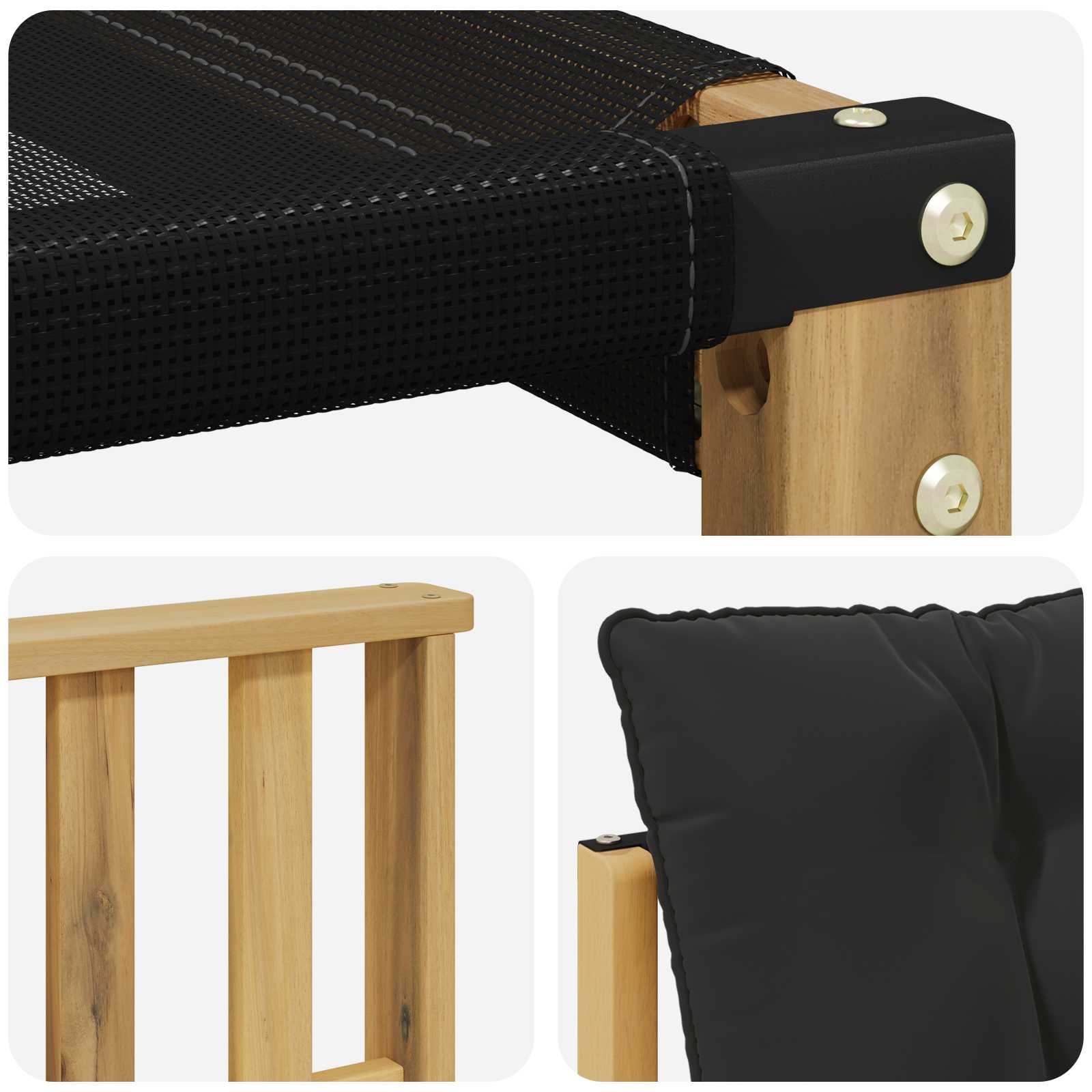 Set vanjskih sofa s jastukom 8 pcs Bijela i crna