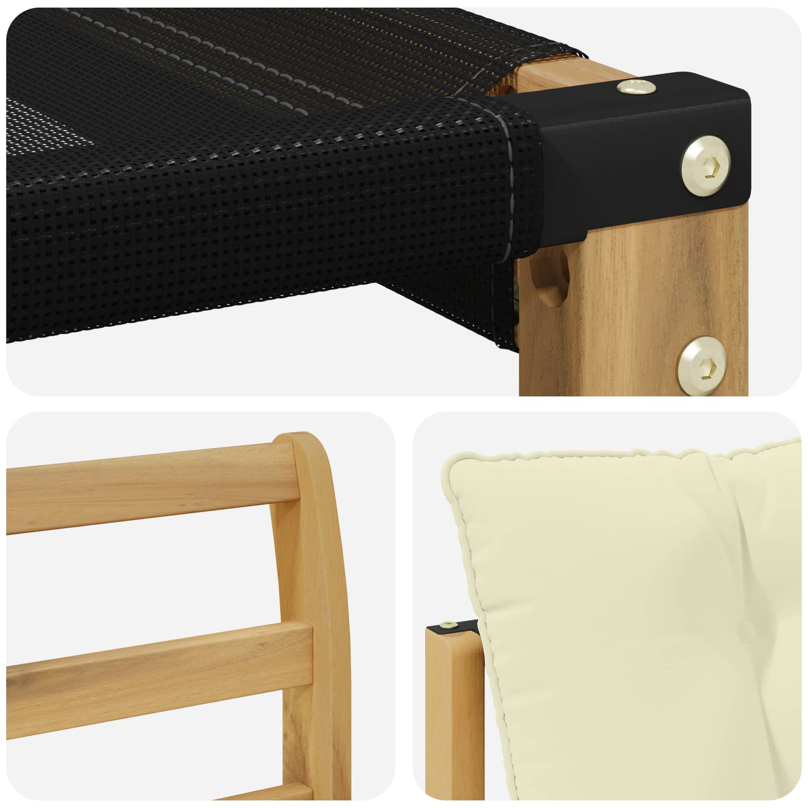 Set vanjskih sofa s jastukom 8 pcs Bijela i krem