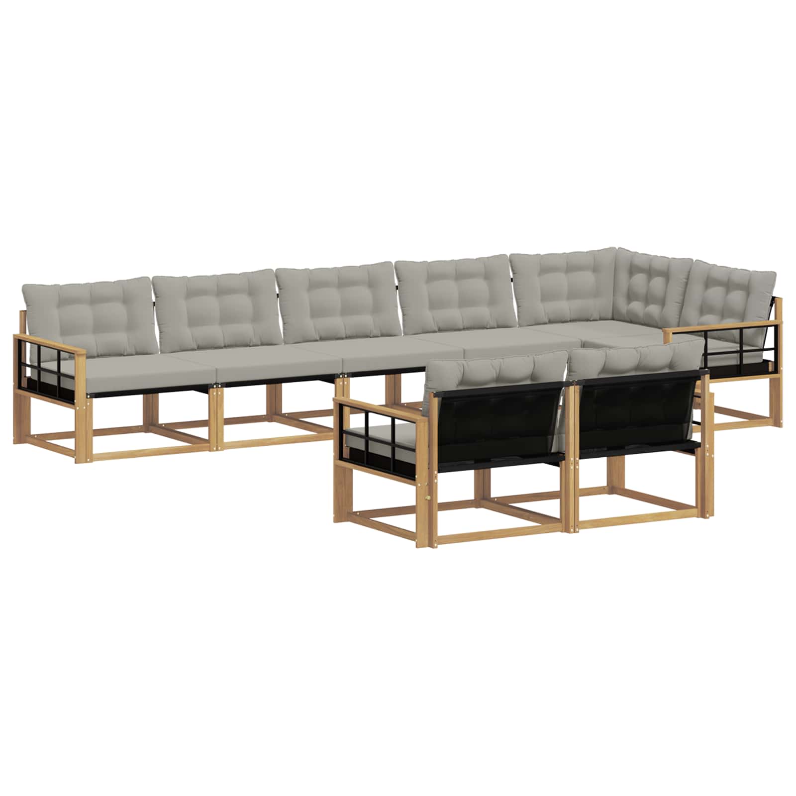 Set vanjskih sofa s jastukom 8 pcs Bijela i svjetlosiva