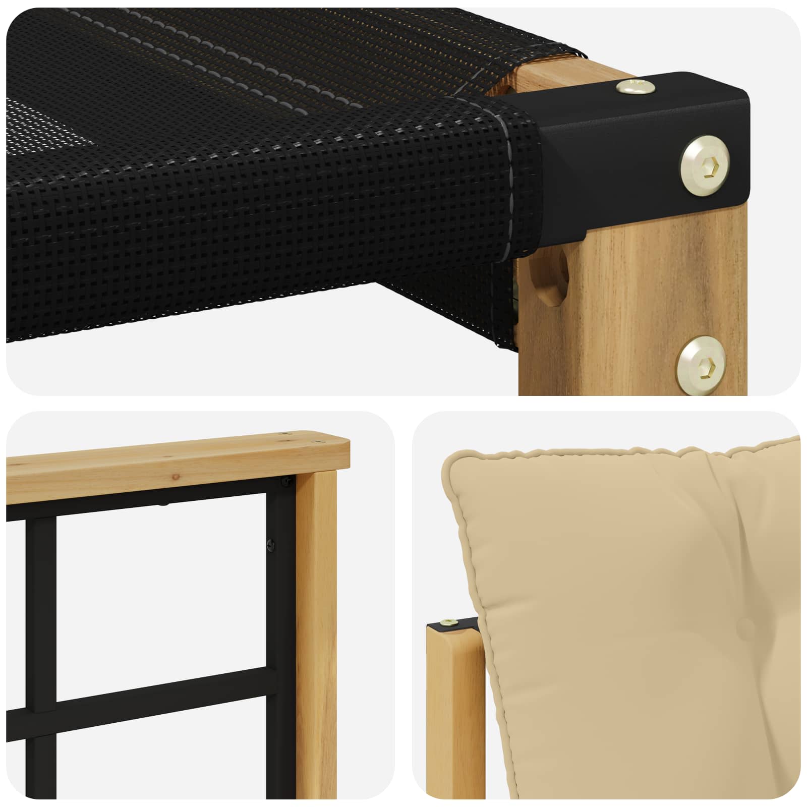 Set vanjskih sofa s jastukom 8 pcs Bijela i bež