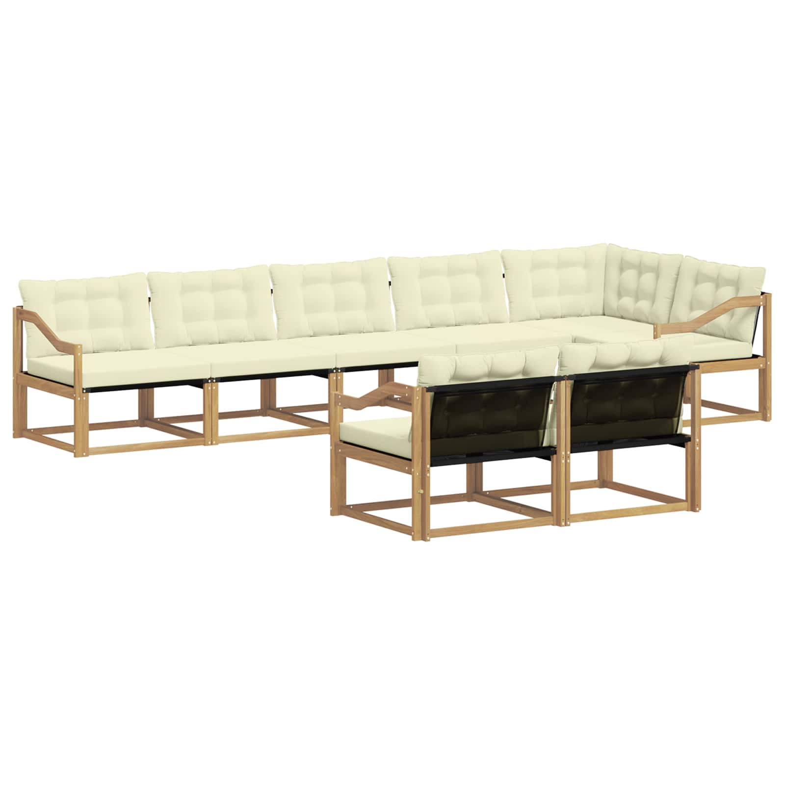 Set vanjskih sofa s jastukom 8 pcs Bijela i krem