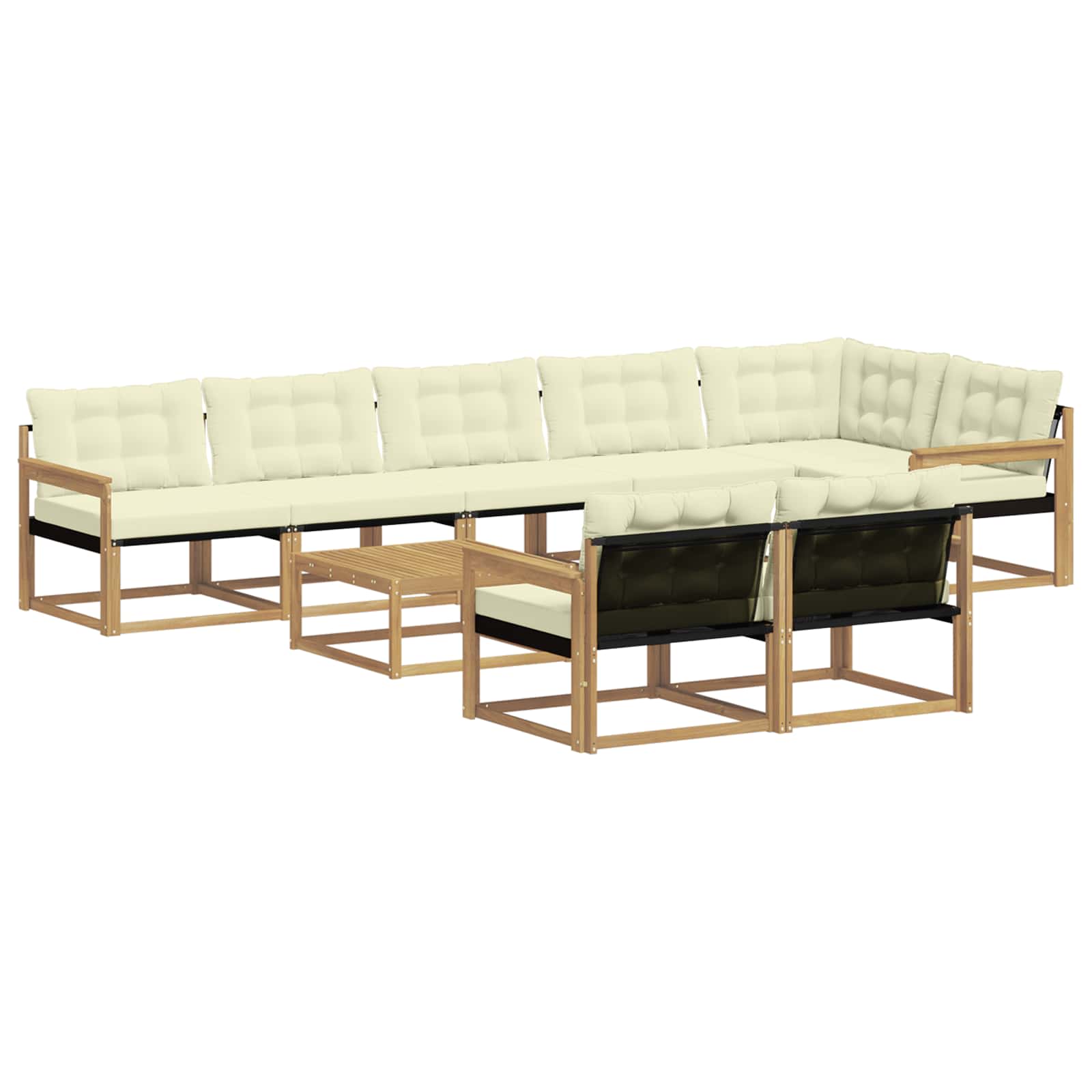 Set vanjskih sofa 9 pcs Bijela i krem 79 x 79 x 37 cm