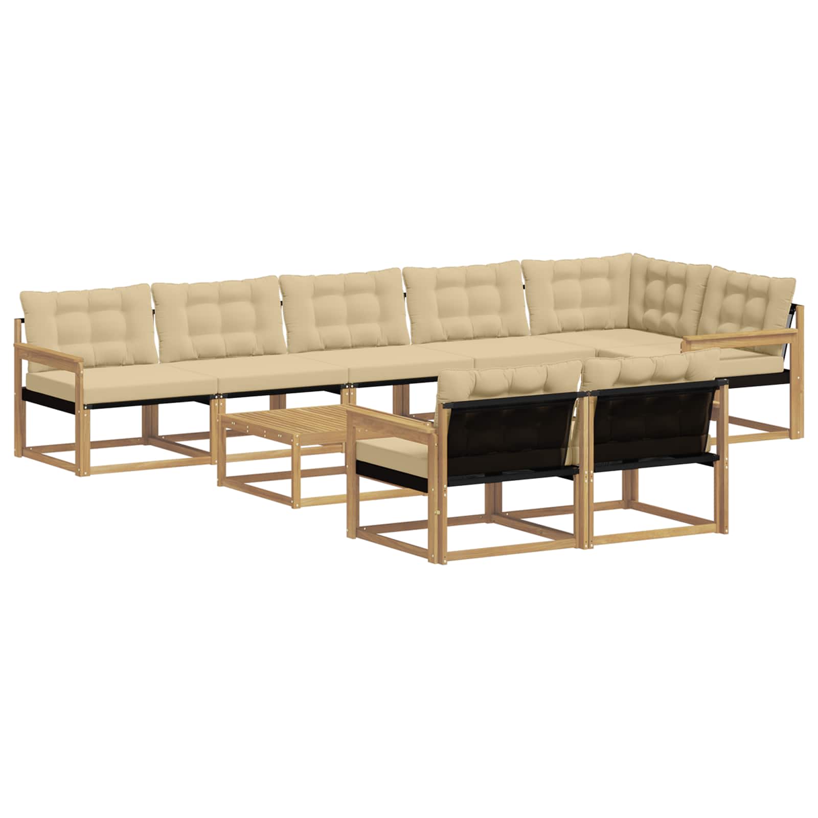 Set vanjskih sofa 9 pcs Bijela i bež 79 x 79 x 37 cm