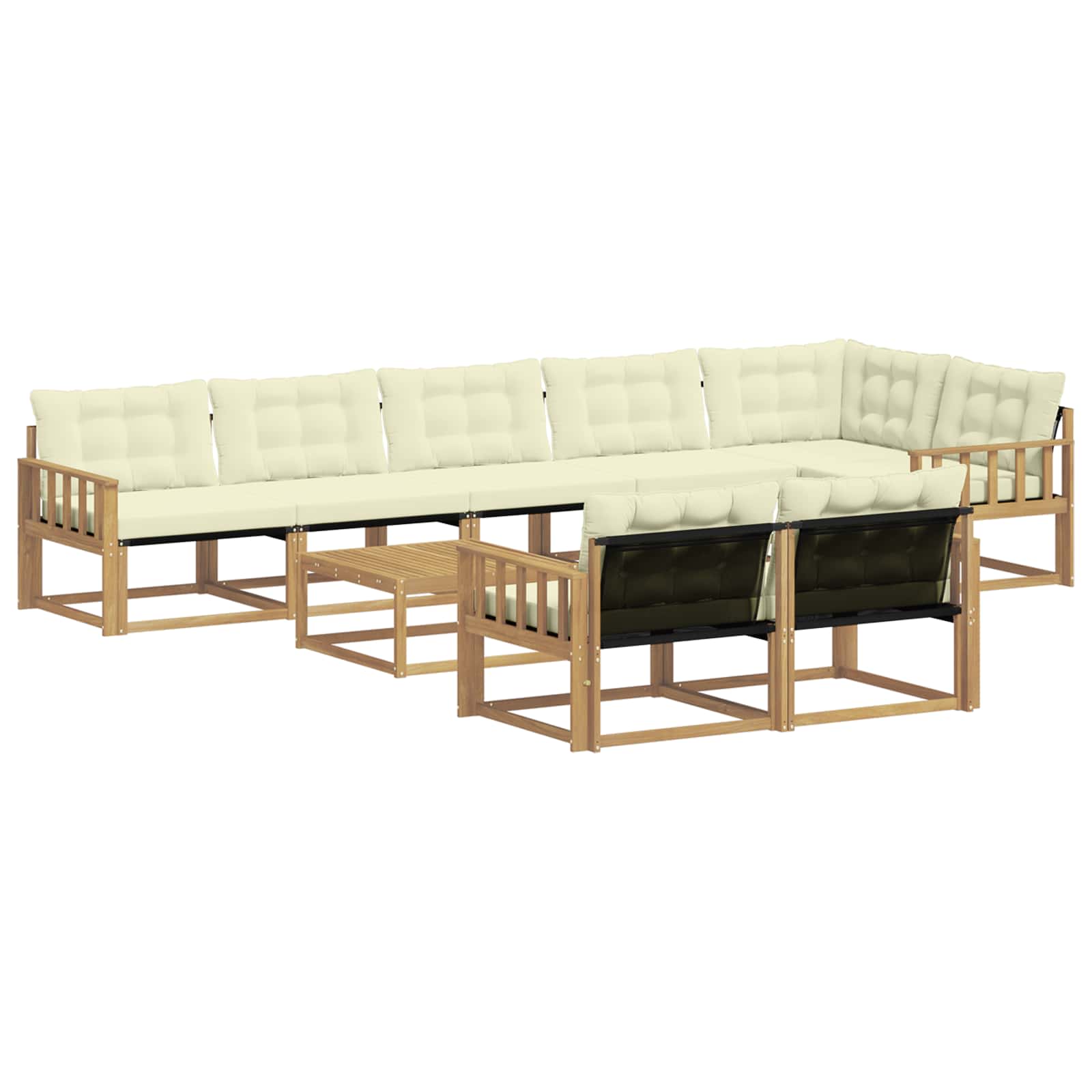 Set vanjskih sofa 9 pcs Bijela i krem 79 x 79 x 37 cm