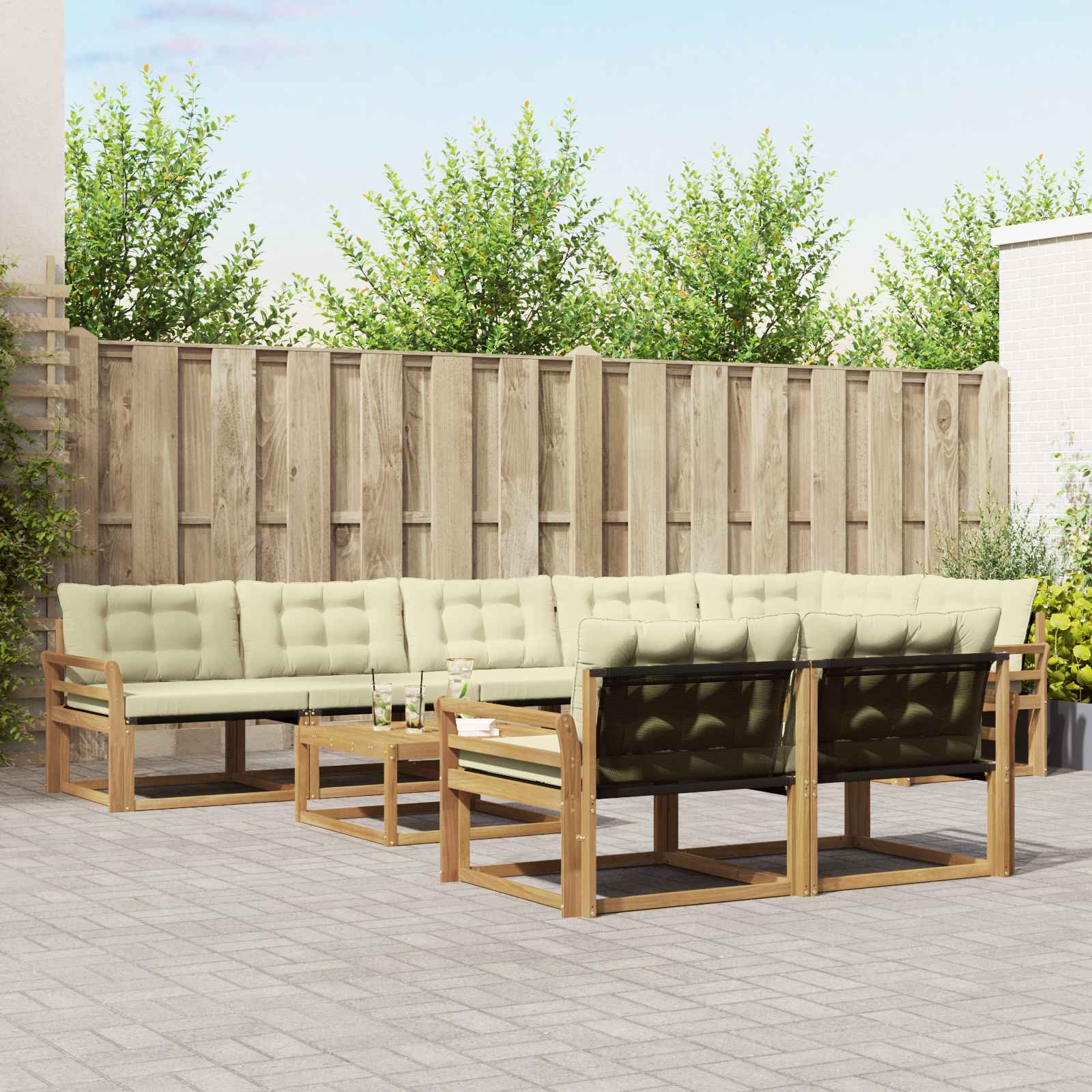 Set vanjskih sofa 9 pcs Bijela i krem 79 x 79 x 37 cm