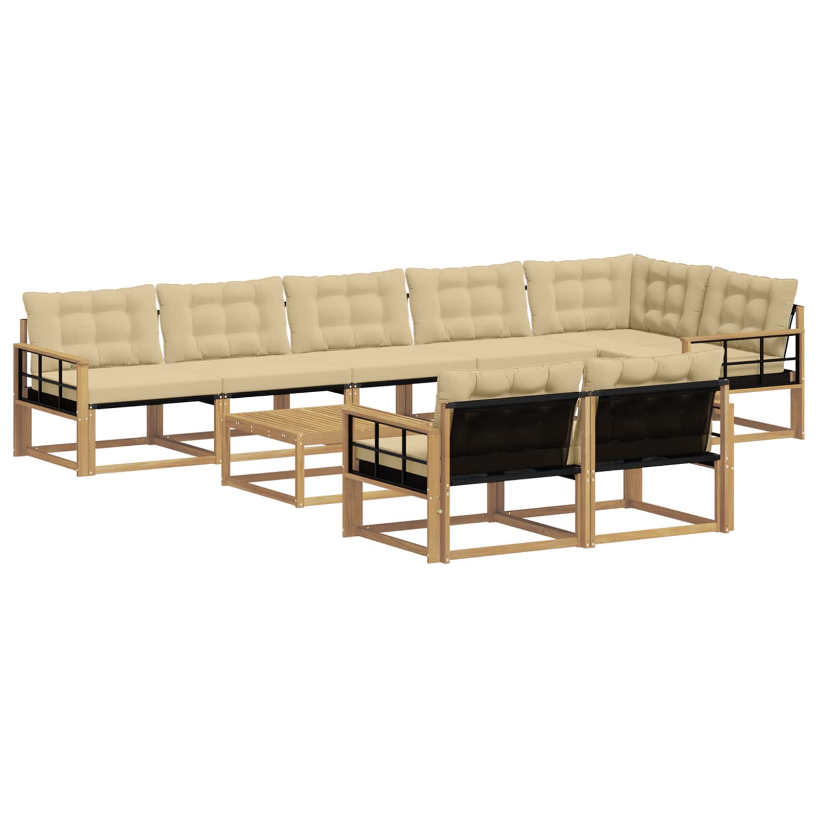 Set vanjskih sofa 9 pcs Bijela i bež 79 x 79 x 37 cm