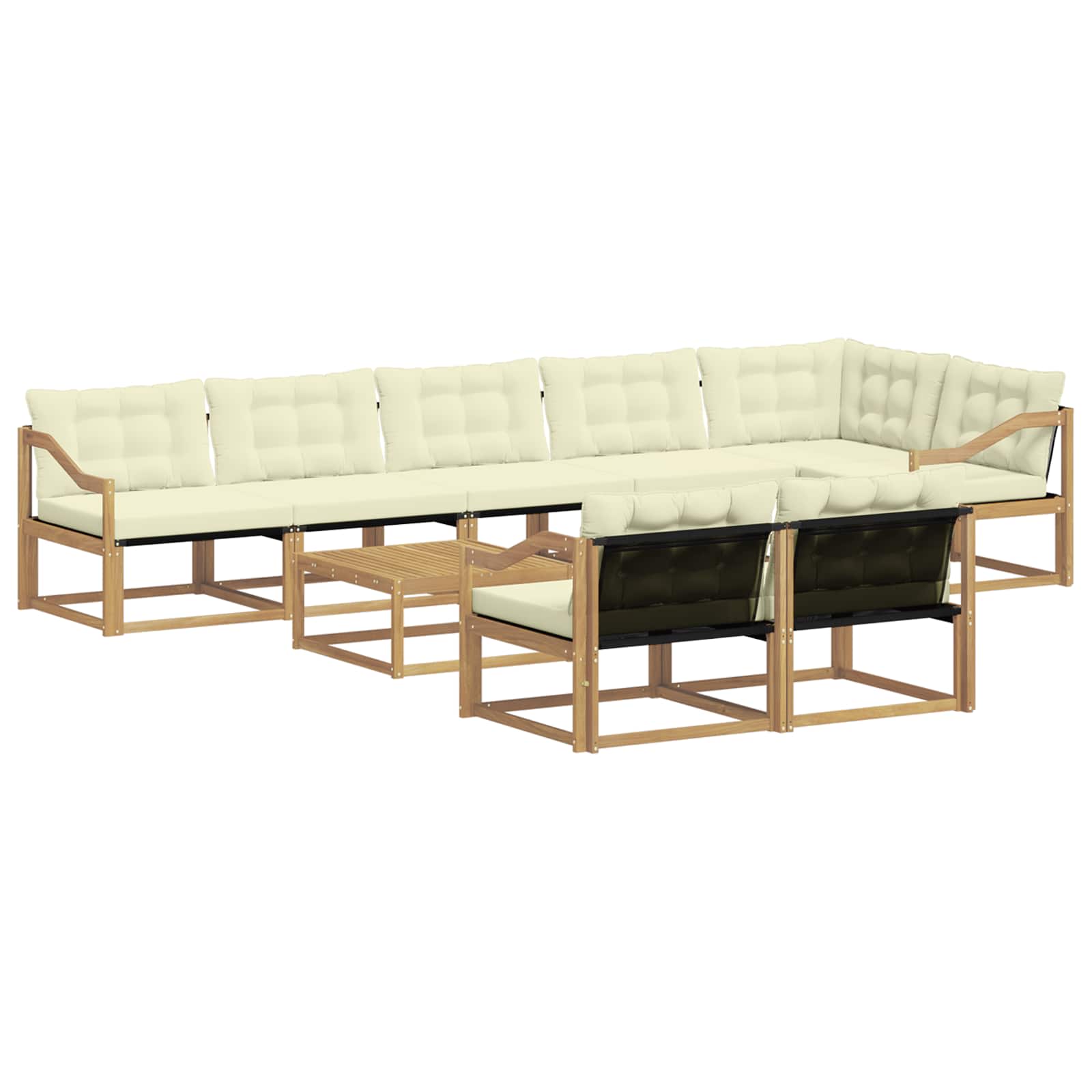 Set vanjskih sofa 9 pcs Bijela i krem 79 x 79 x 37 cm
