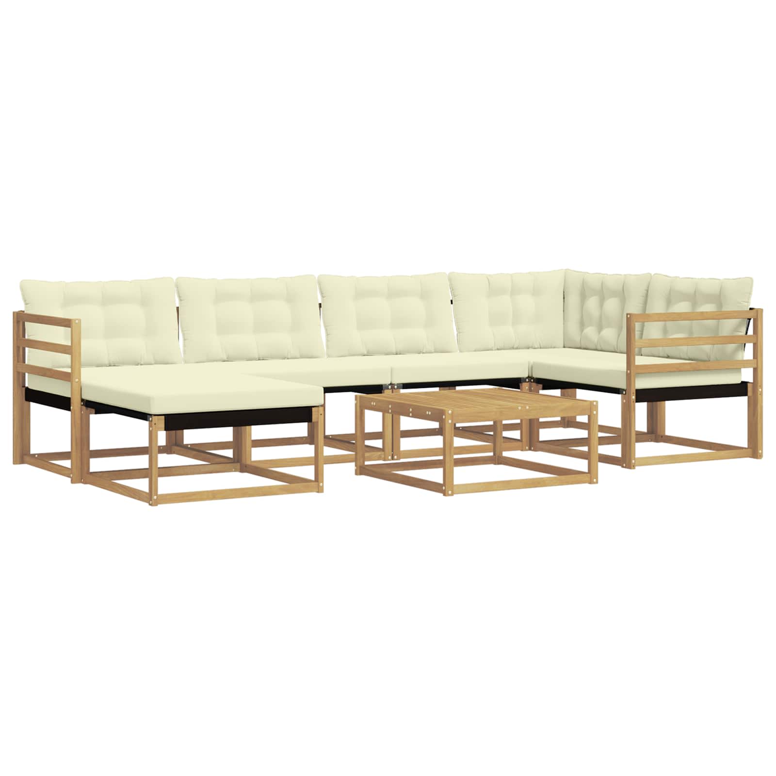 Set vanjskih sofa 7 pcs Bijela i krem 79 x 79 x 37 cm