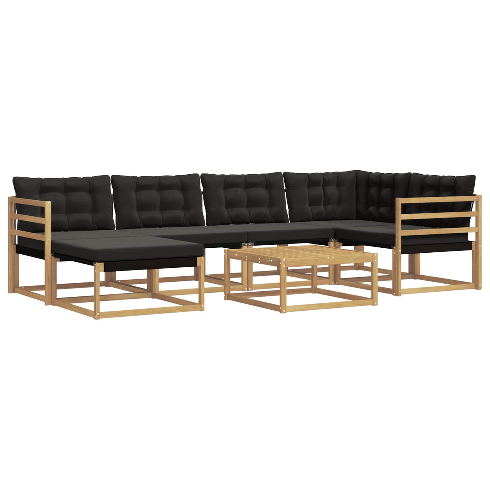Set vanjskih sofa 7 pcs Bijela i crna 79 x 79 x 37 cm