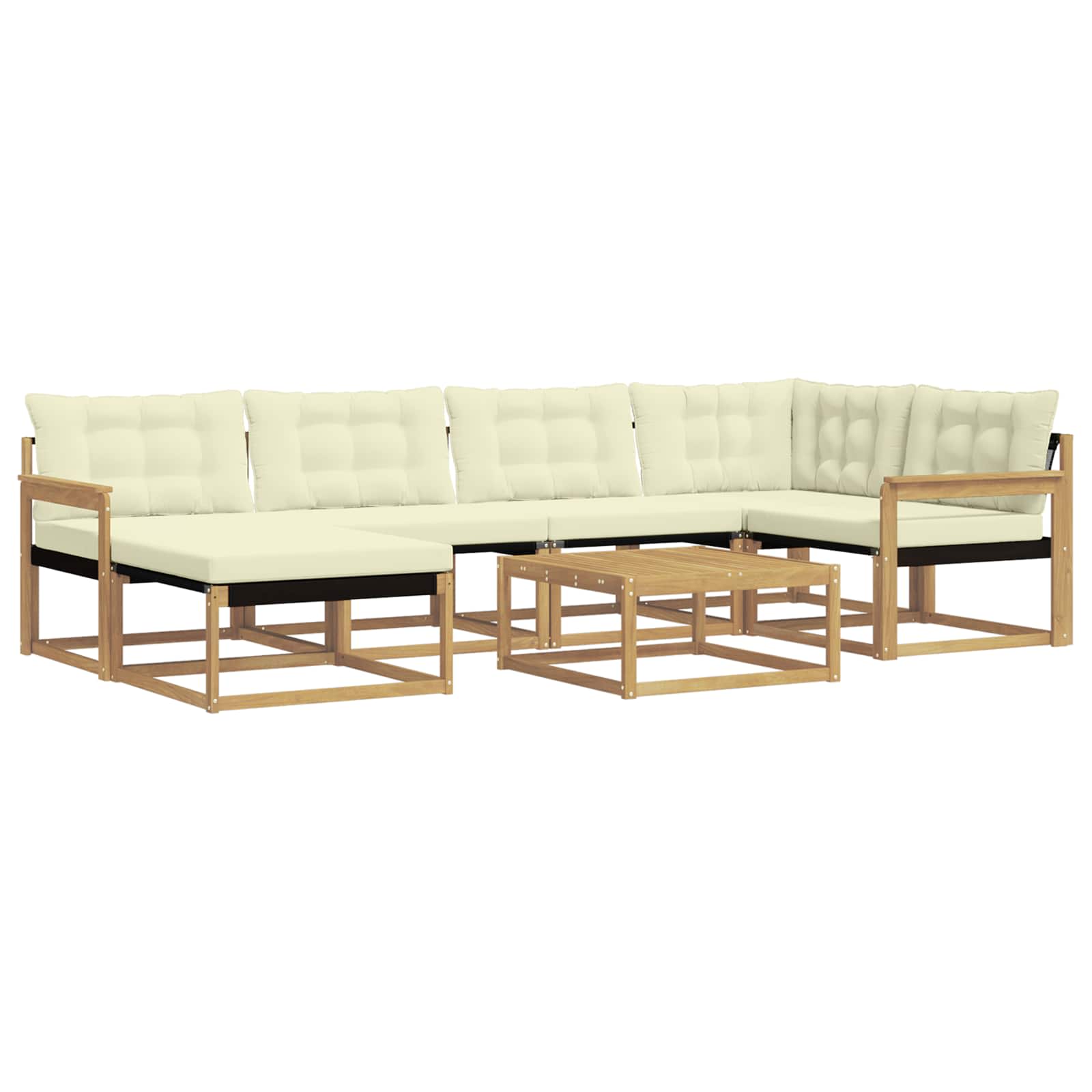 Set vanjskih sofa 7 pcs Bijela i krem 79 x 79 x 37 cm