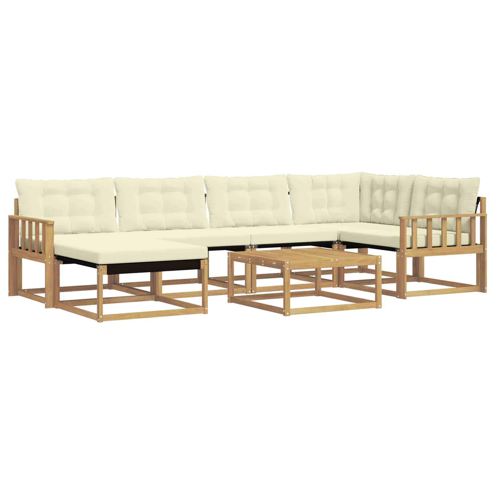 Set vanjskih sofa 7 pcs Bijela i krem 79 x 79 x 37 cm
