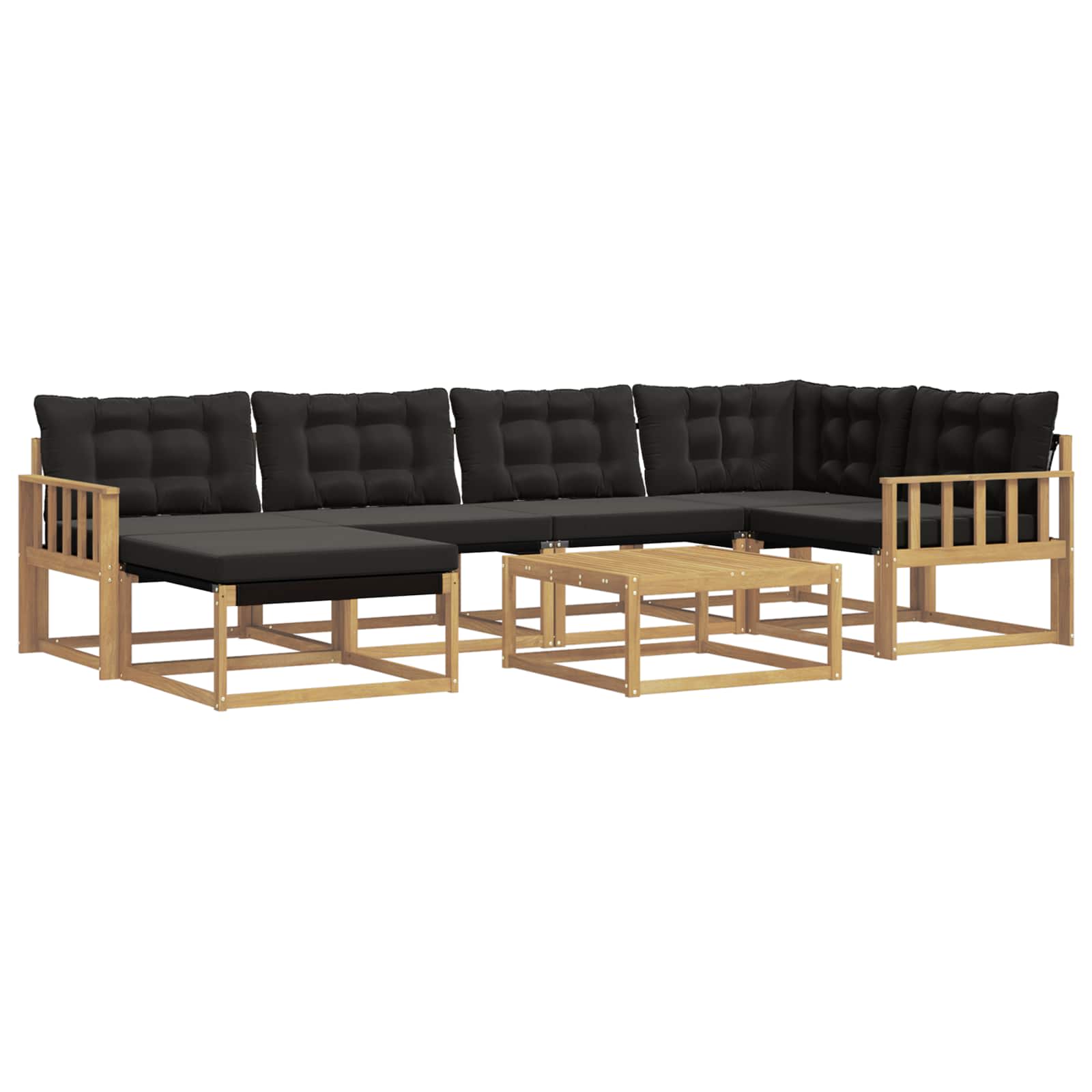 Set vanjskih sofa 7 pcs Bijela i crna 79 x 79 x 37 cm