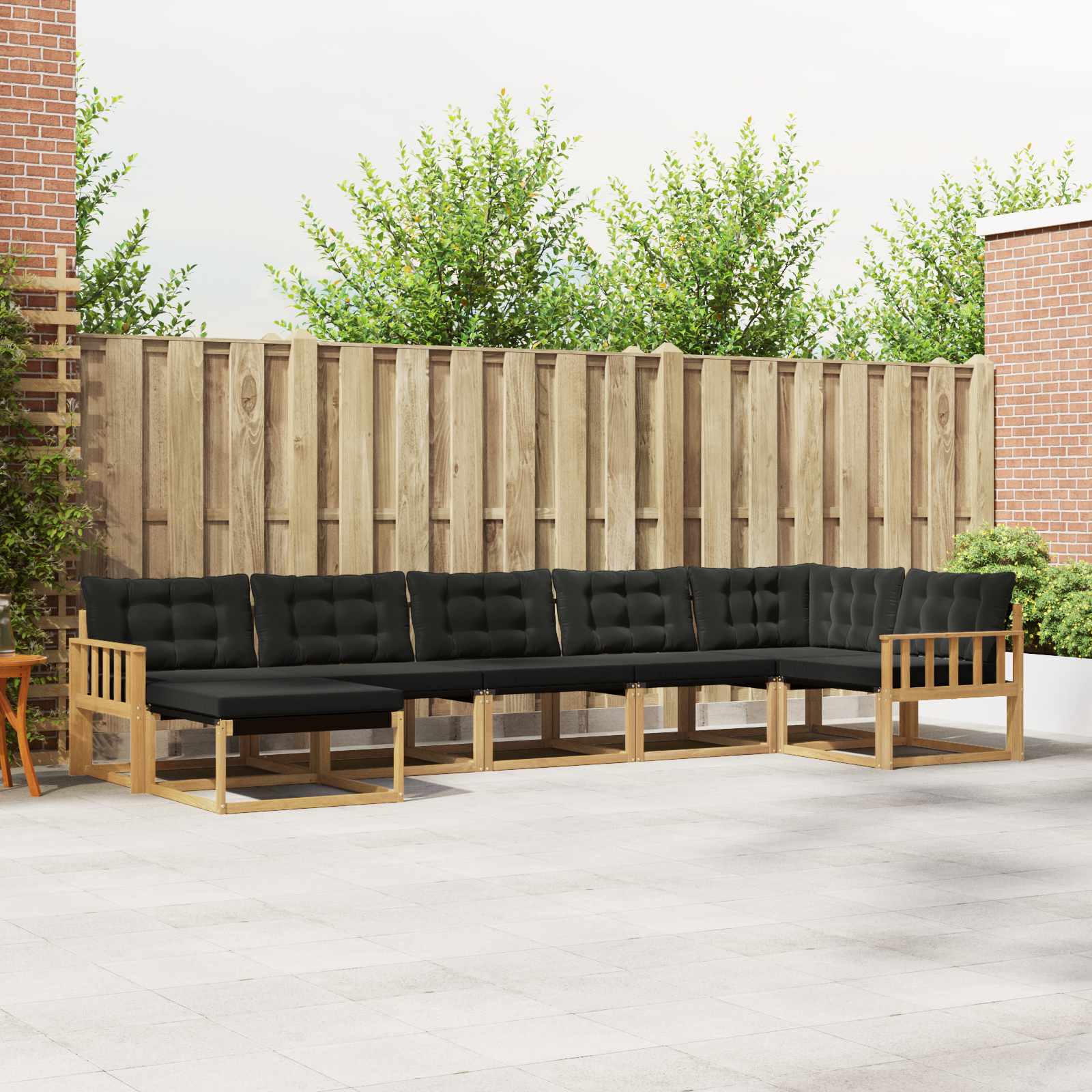 Set vanjskih sofa s jastukom 7 pcs Bijela i crna
