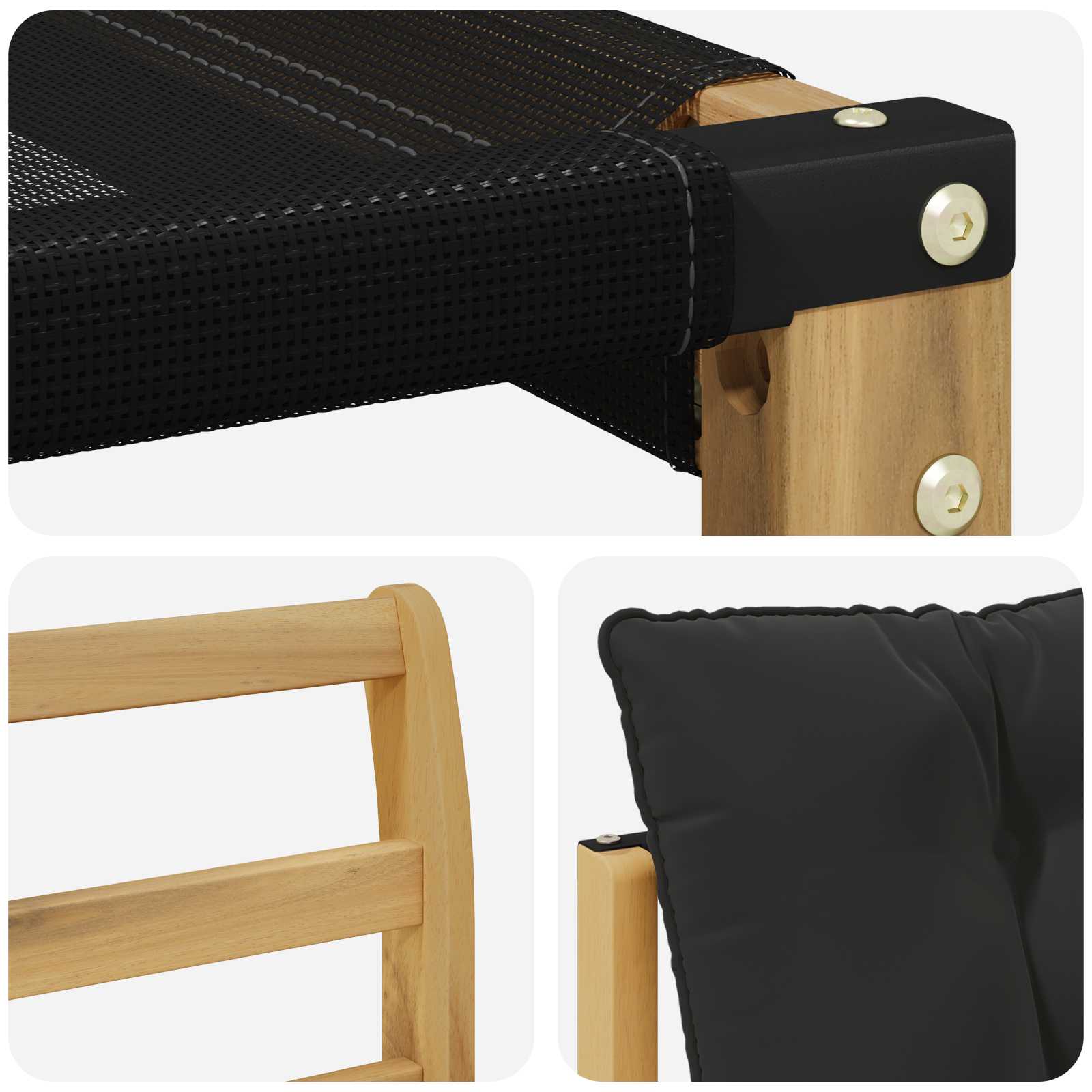 Set vanjskih sofa s jastukom 7 pcs Bijela i crna