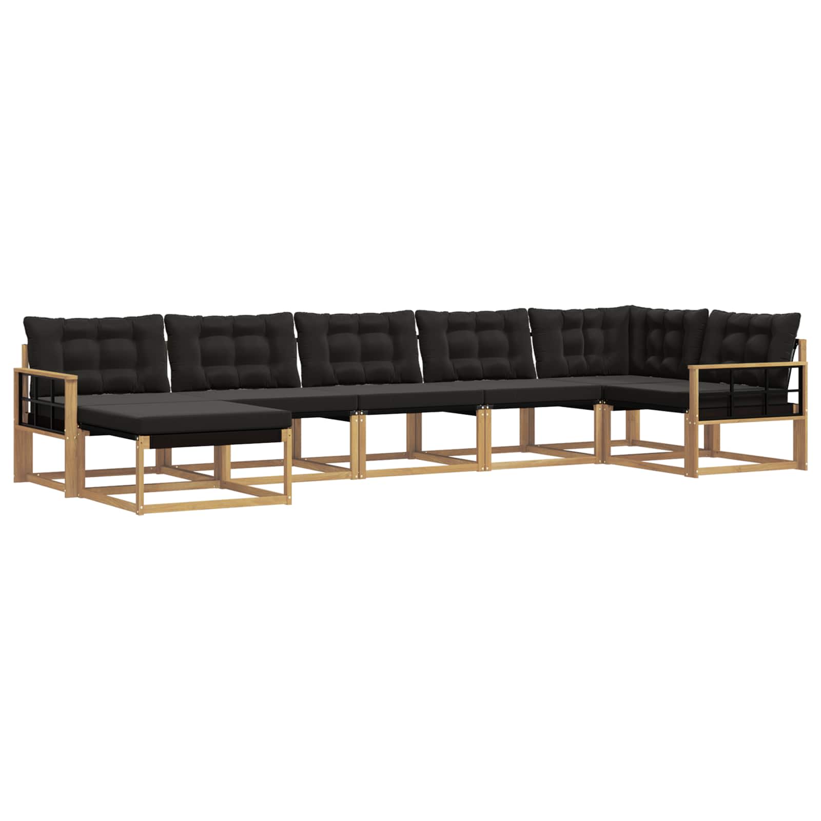Set vanjskih sofa s jastukom 7 pcs Bijela i crna