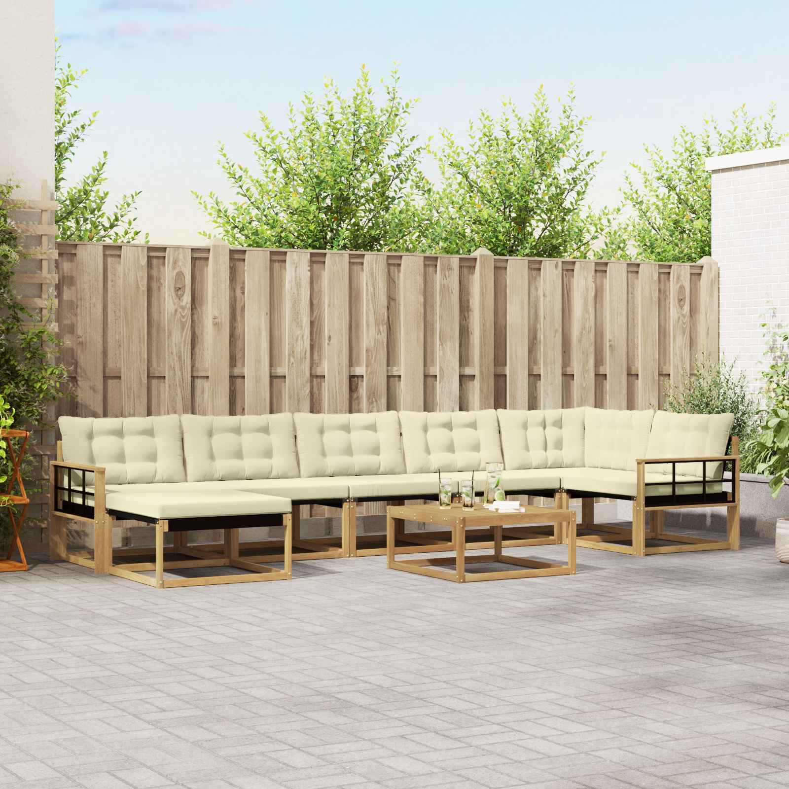 Set vanjskih sofa 8 pcs Bijela i krem 79 x 79 x 37 cm
