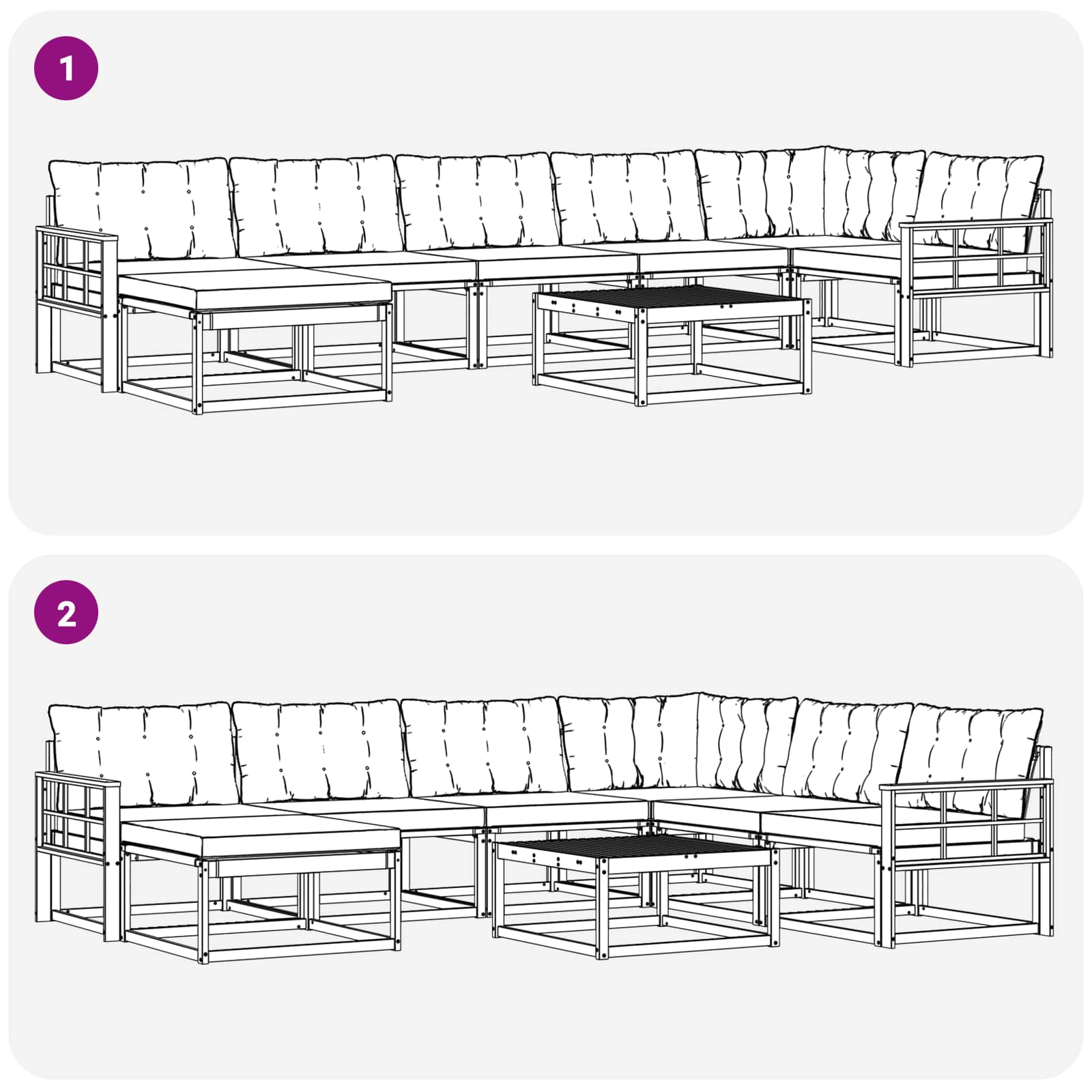 Set vanjskih sofa 8 pcs Bijela i krem 79 x 79 x 37 cm