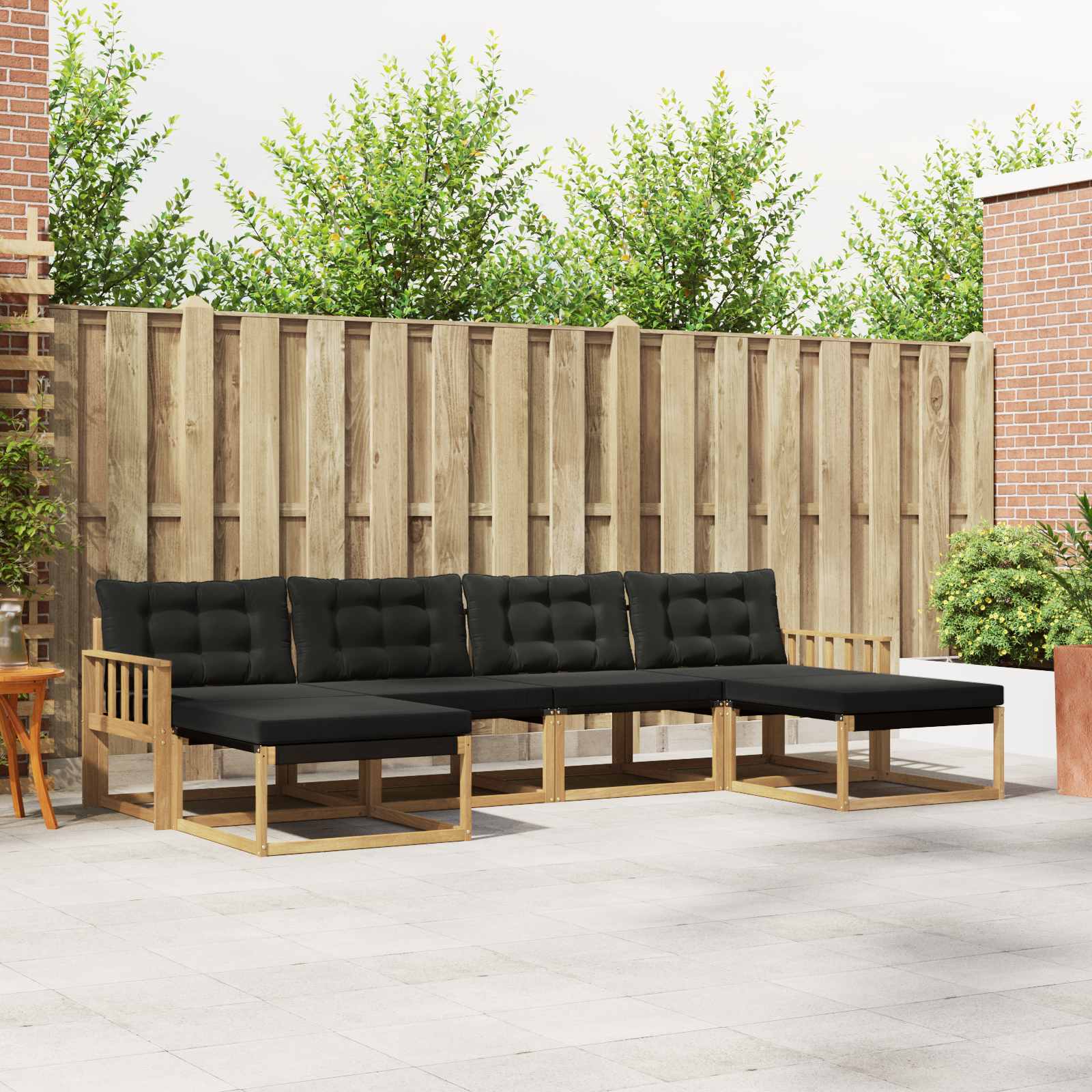 Set vanjskih sofa s jastukom 6 pcs Bijela i crna