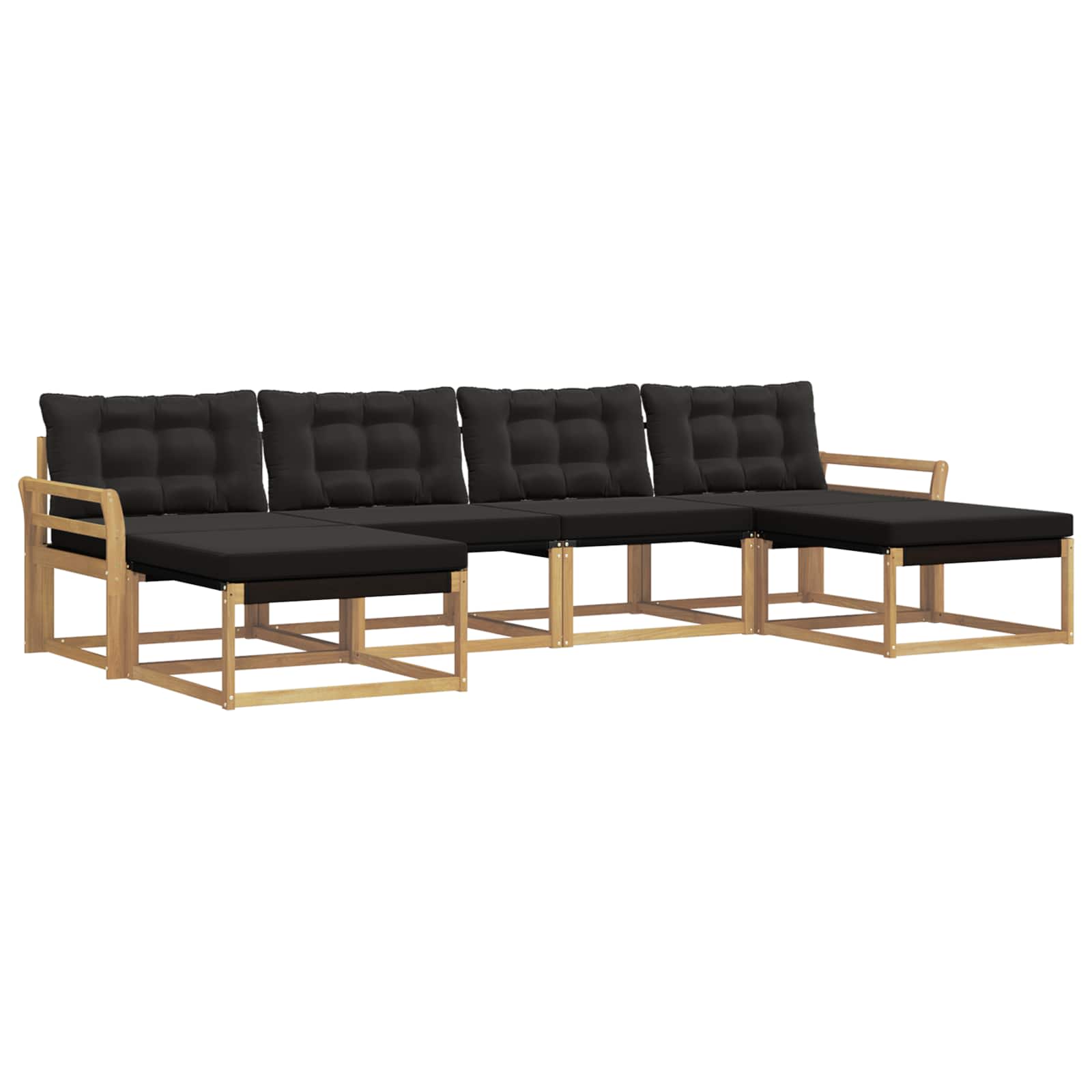 Set vanjskih sofa s jastukom 6 pcs Bijela i crna