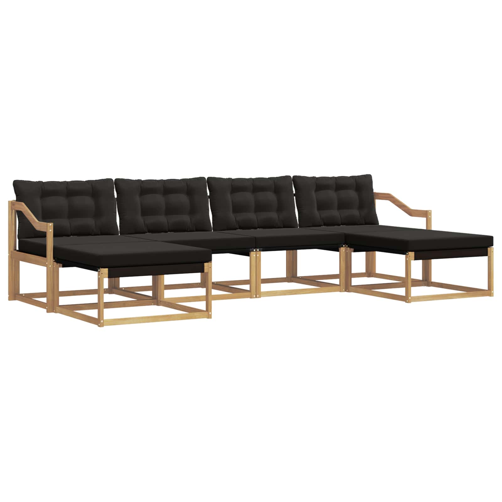 Set vanjskih sofa s jastukom 6 pcs Bijela i crna