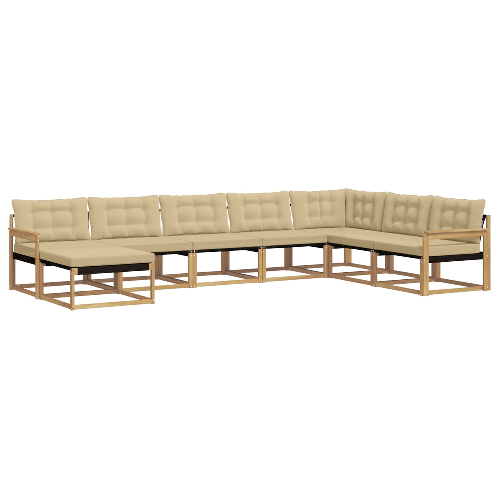 Set vanjskih sofa s jastukom 8 pcs Bijela i bež