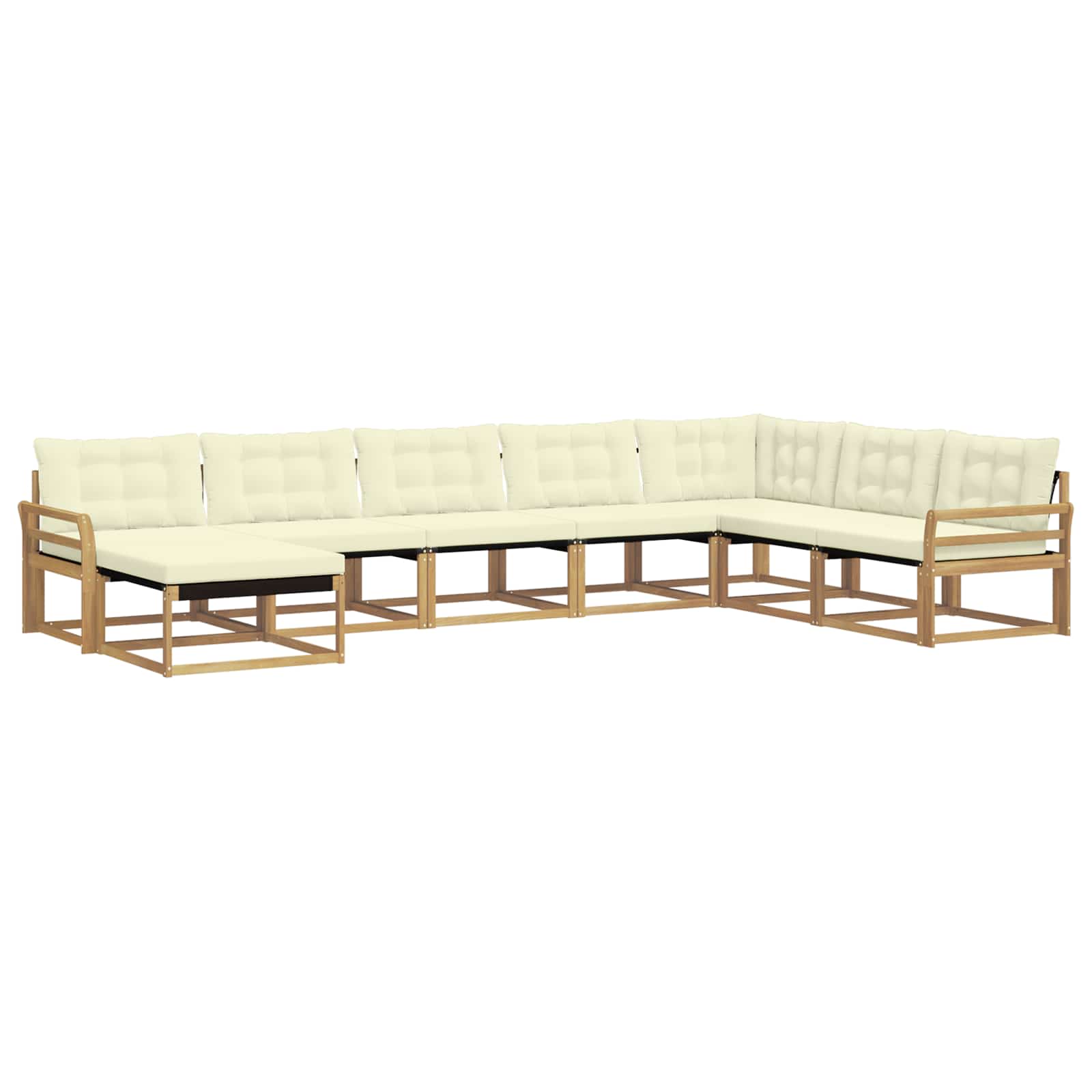 Set vanjskih sofa s jastukom 8 pcs Bijela i krem