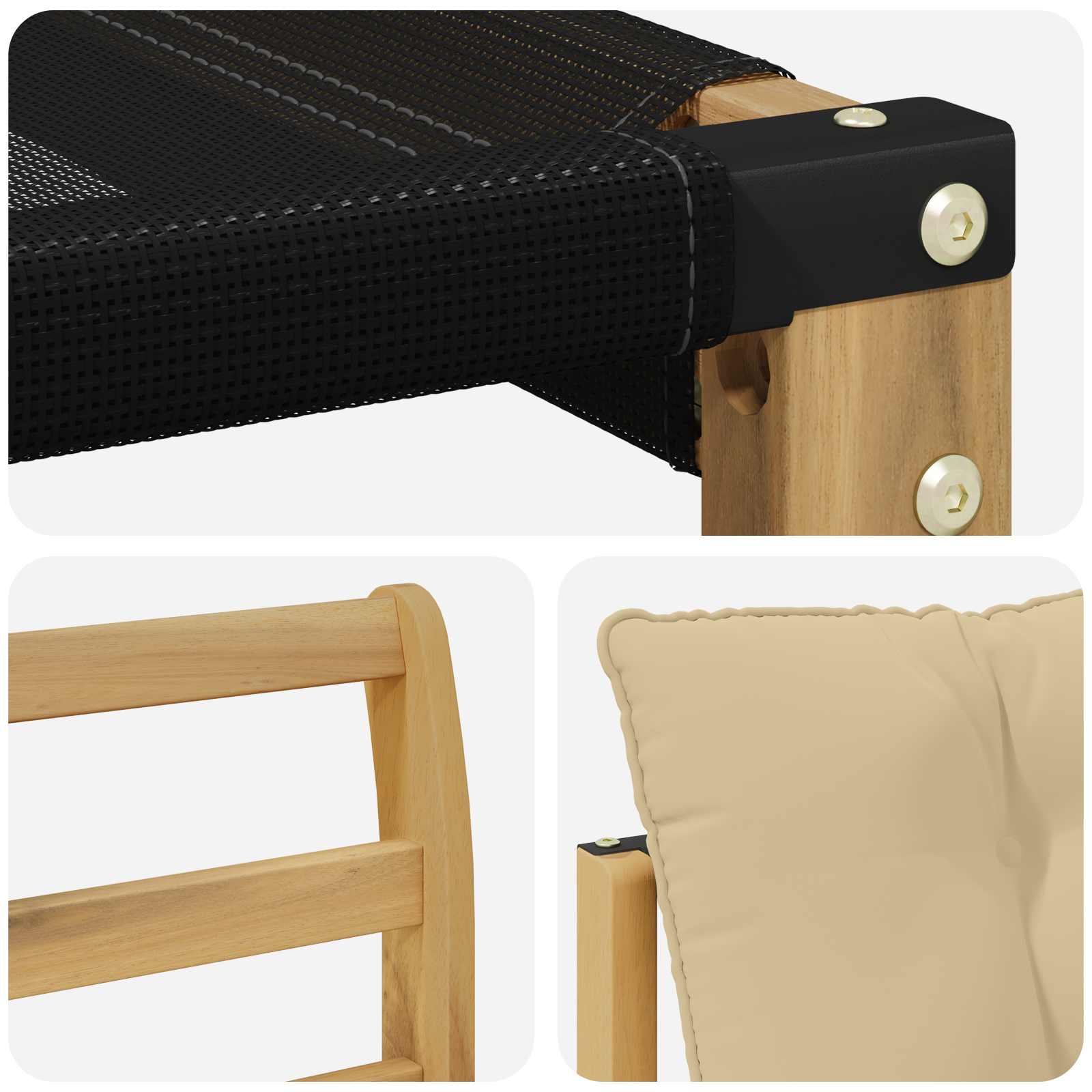 Set vanjskih sofa s jastukom 8 pcs Bijela i bež