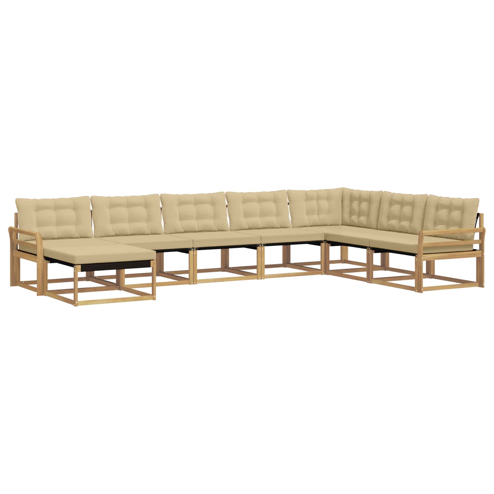Set vanjskih sofa s jastukom 8 pcs Bijela i bež