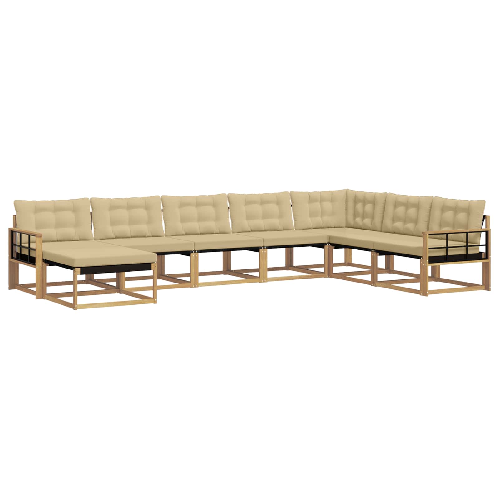 Set vanjskih sofa s jastukom 8 pcs Bijela i bež