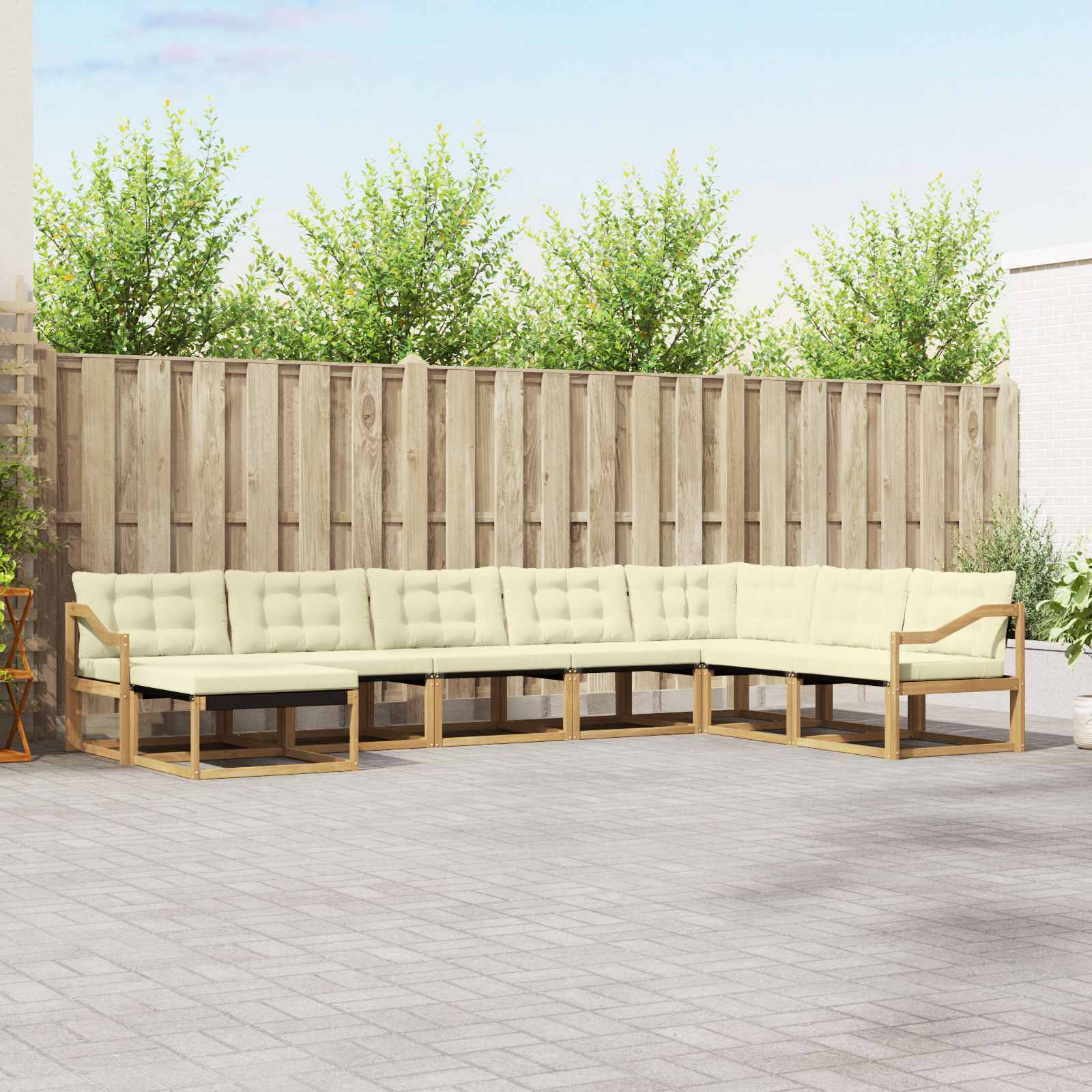 Set vanjskih sofa s jastukom 8 pcs Bijela i krem