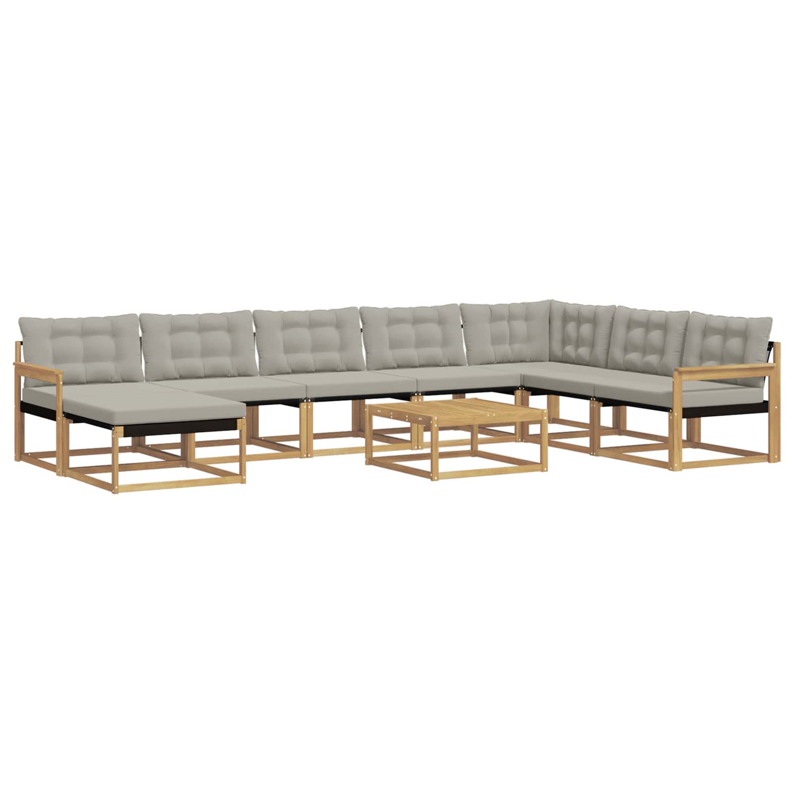 Set vanjskih sofa 9 pcs Bijela i svjetlosiva