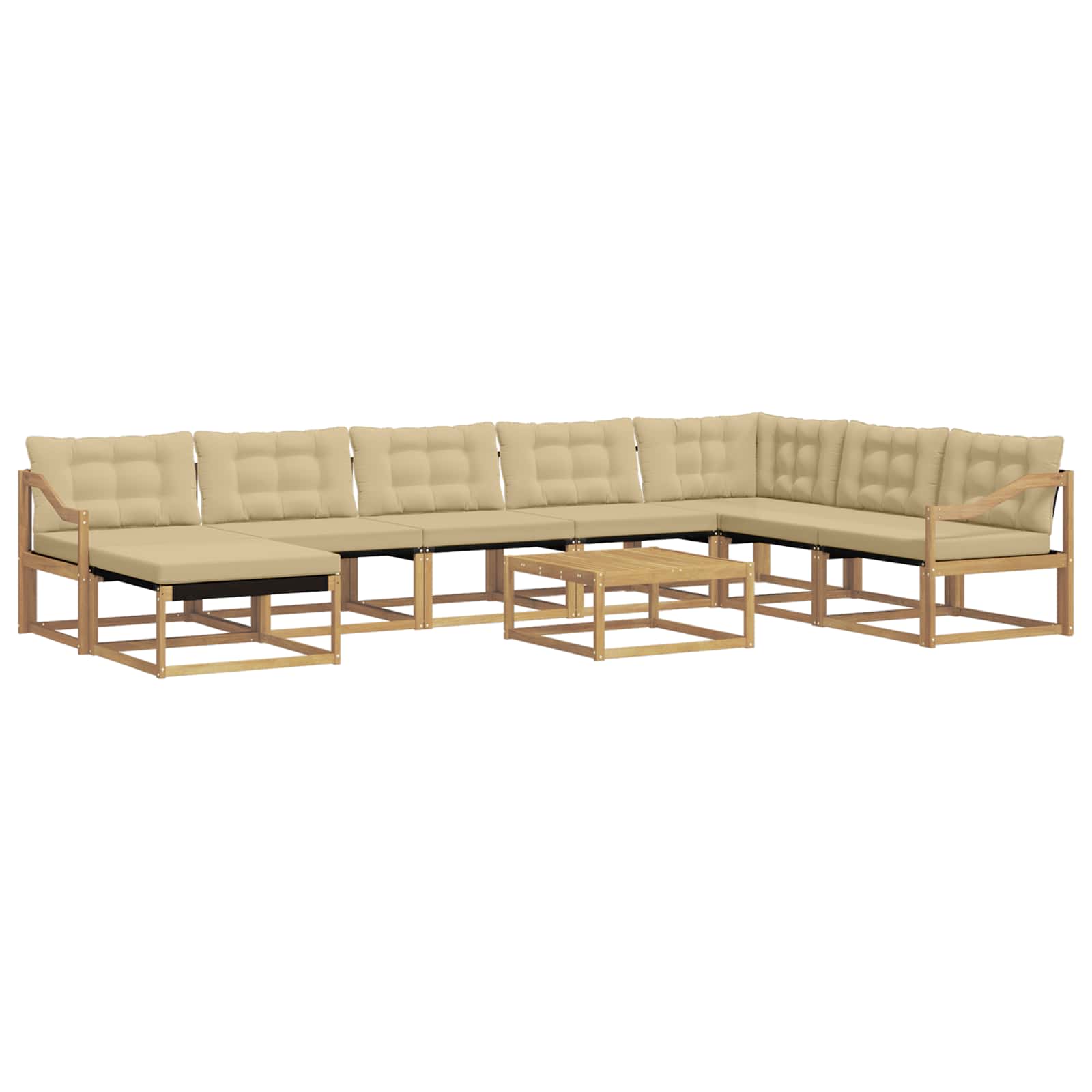 Set vanjskih sofa 9 pcs Bijela i bež 79 x 79 x 37 cm