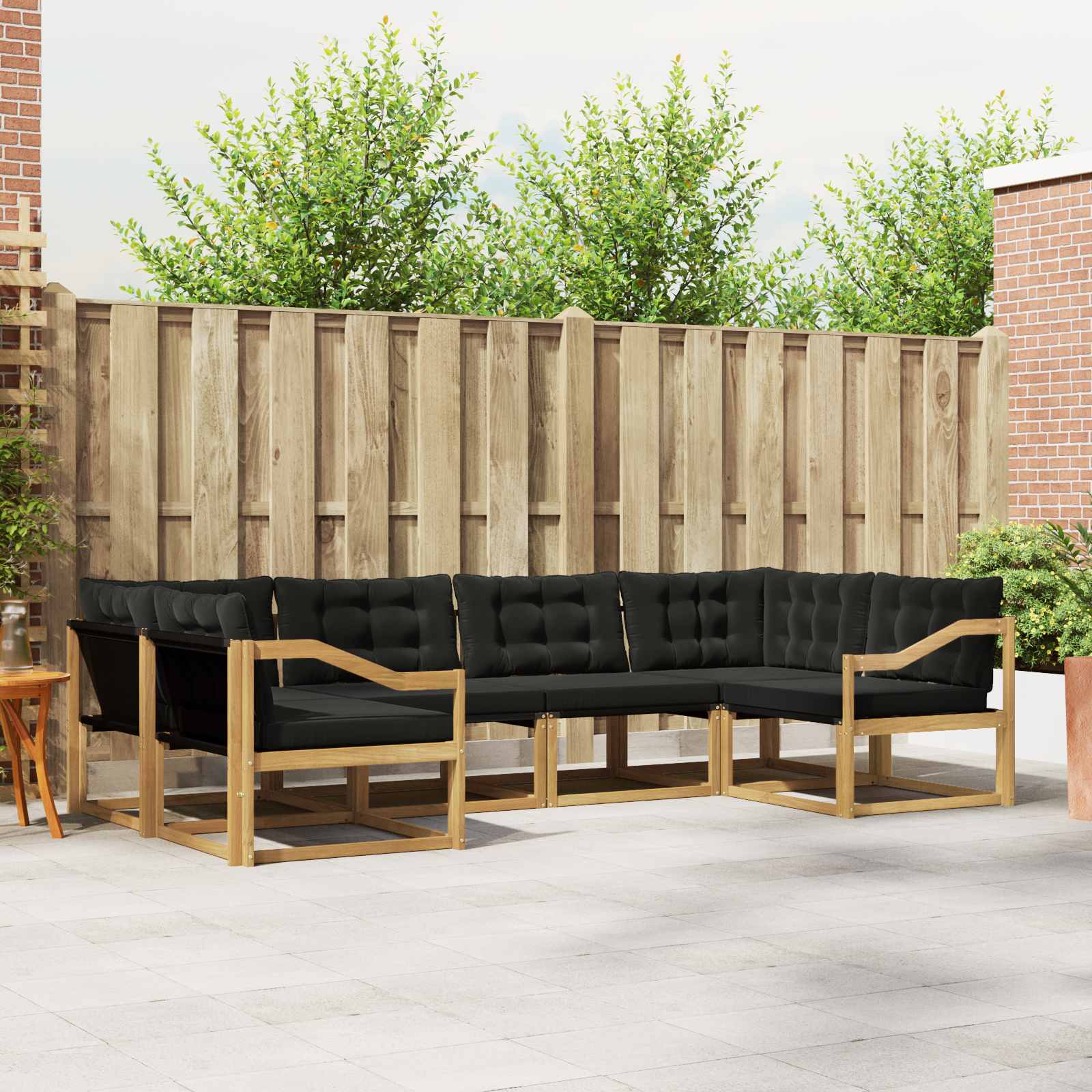 Set vanjskih sofa s jastukom 6 pcs Bijela i crna