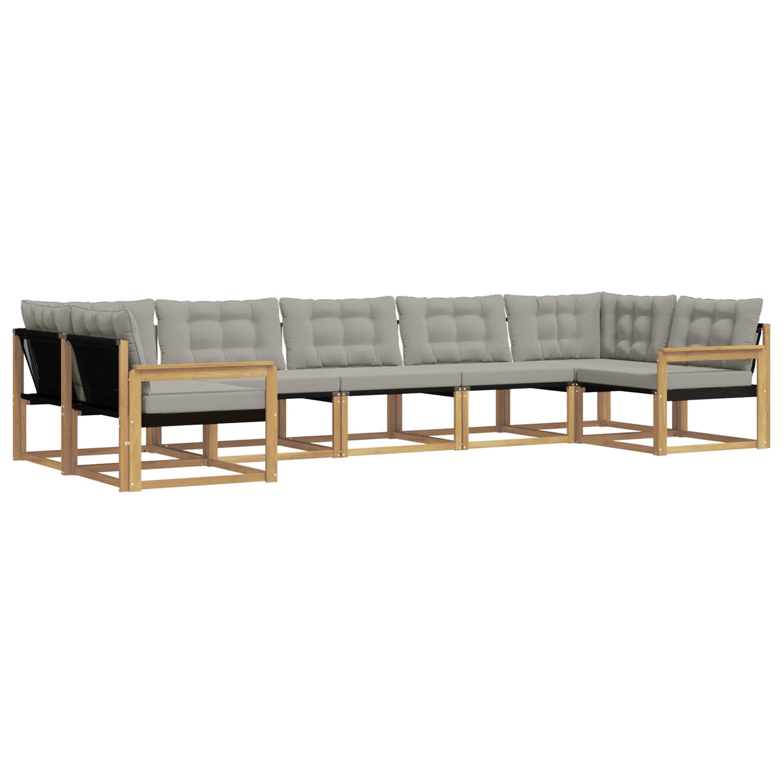 Set vanjskih sofa s jastukom 7 pcs Bijela i svjetlosiva