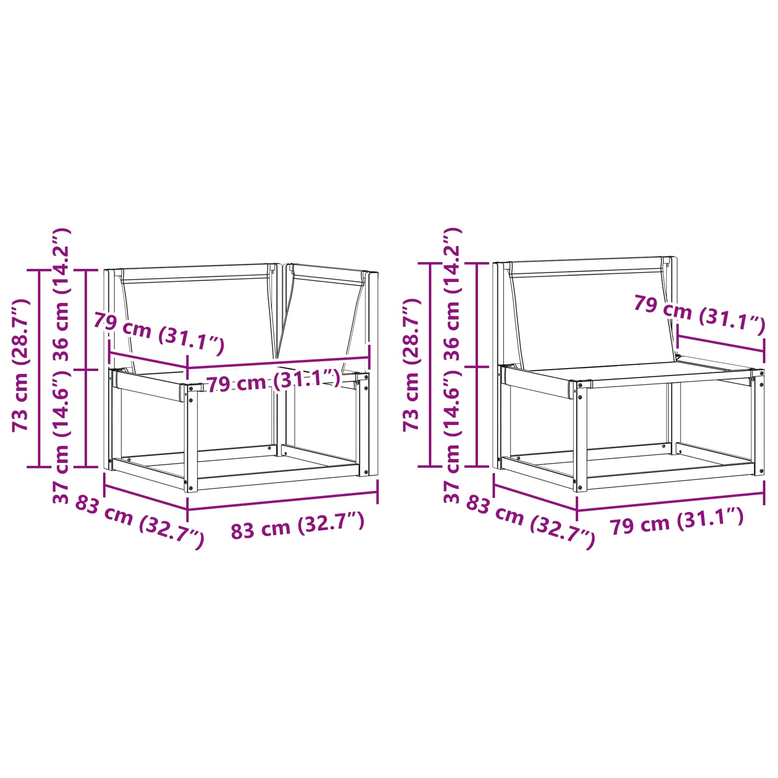 Set vanjskih sofa s jastukom 9 pcs Bijela i krem