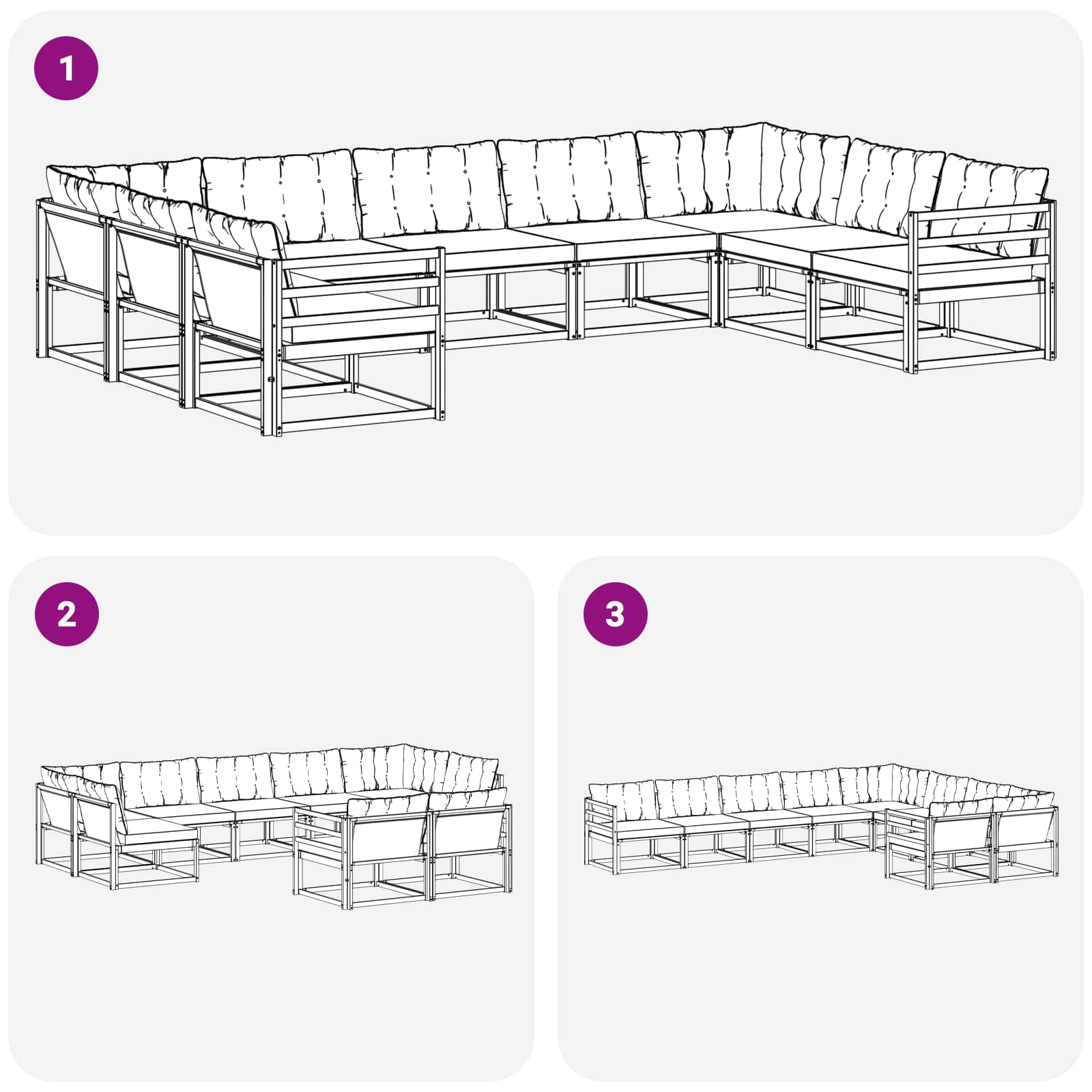 Set vanjskih sofa s jastukom 9 pcs Bijela i bež